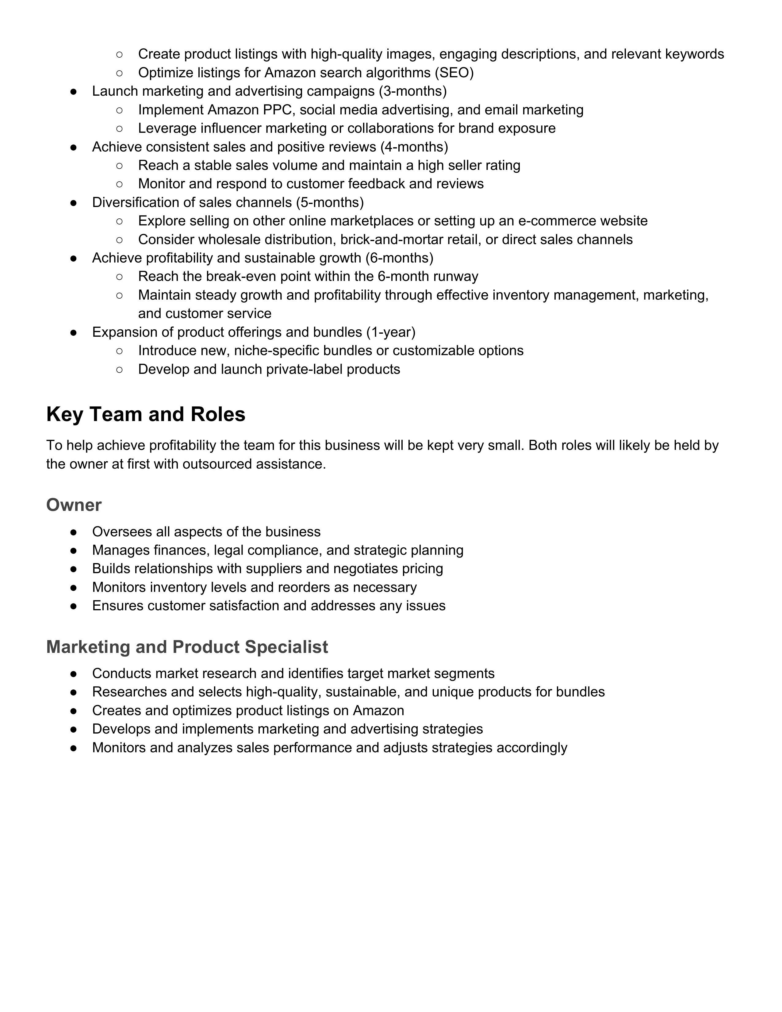 Amazon Business Plan  — page 4