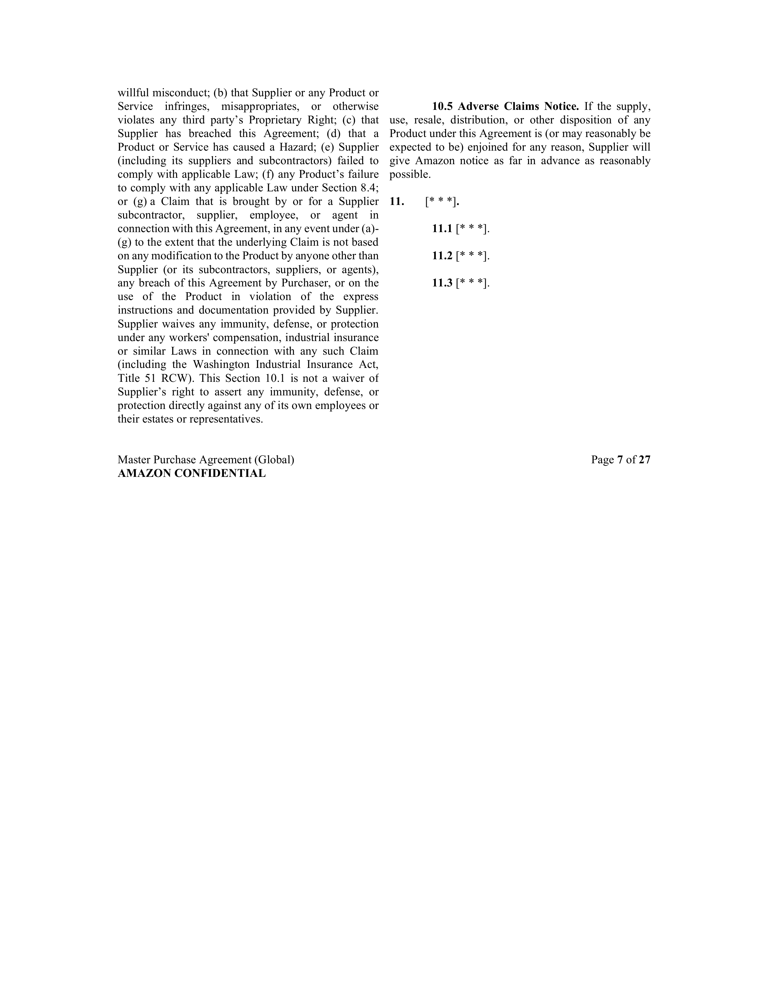 AMAZON MASTER PURCHASE AGREEMENT — page 13