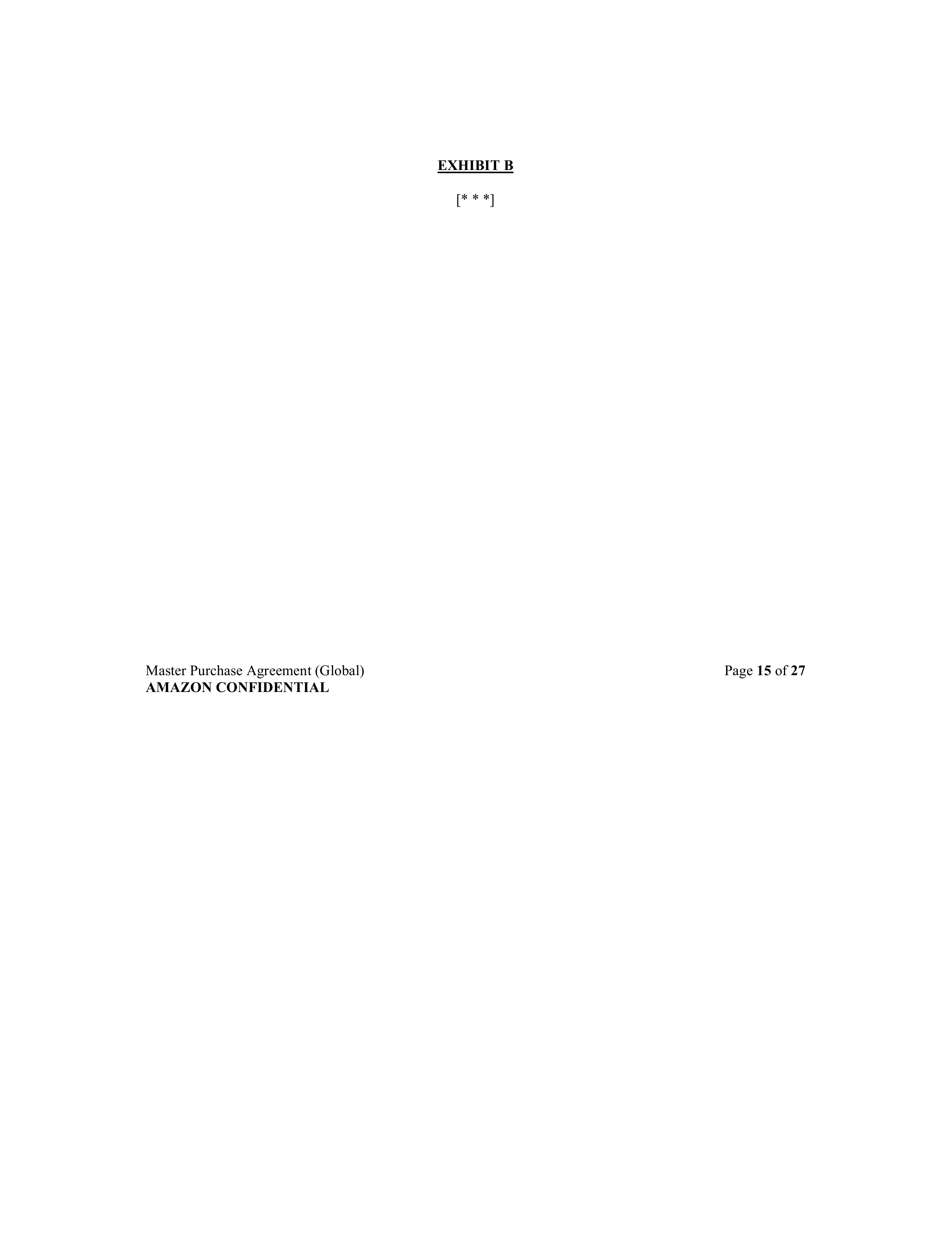 AMAZON MASTER PURCHASE AGREEMENT — page 27