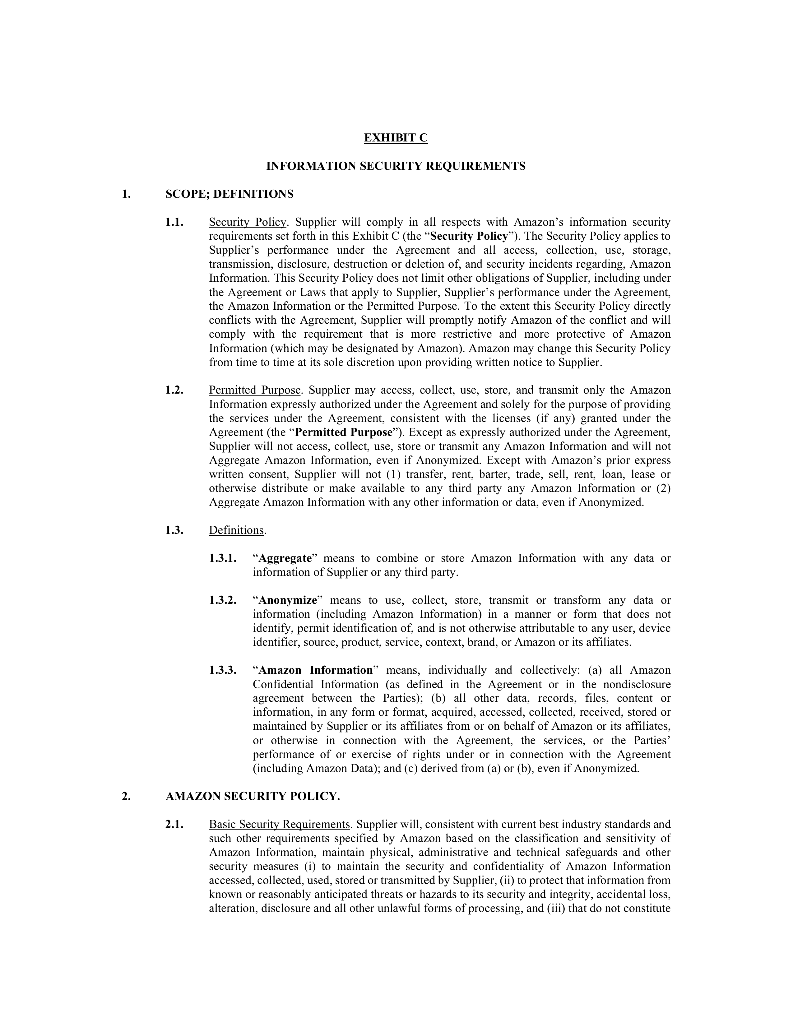 AMAZON MASTER PURCHASE AGREEMENT — page 28