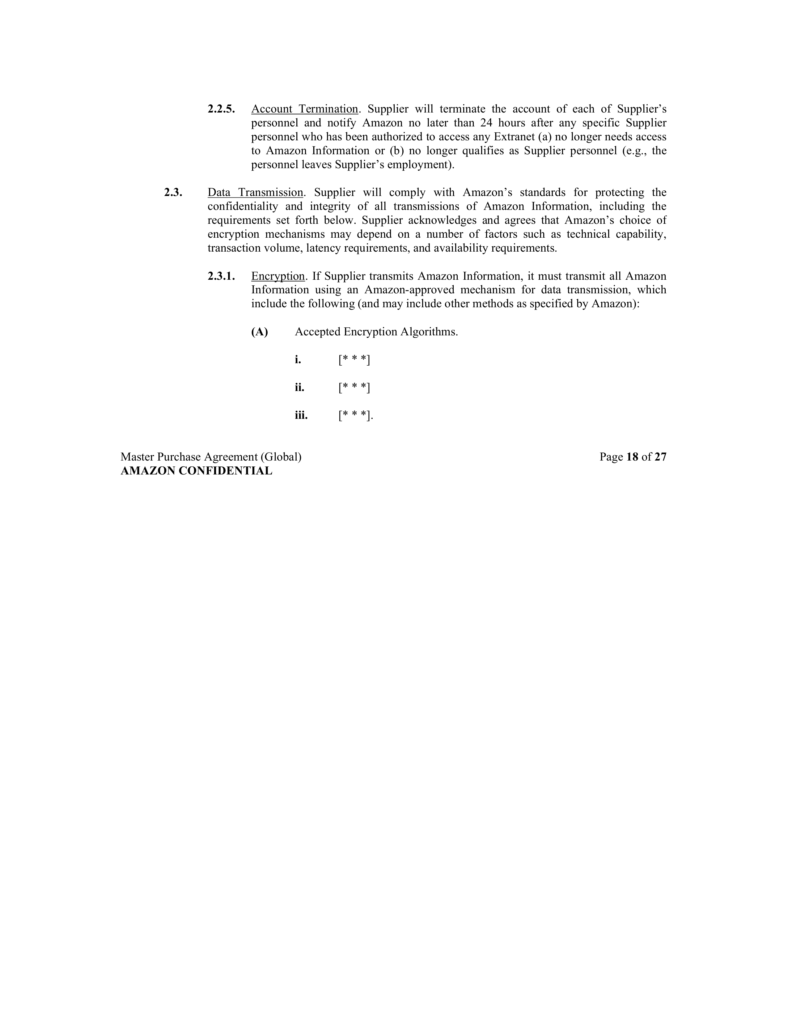 AMAZON MASTER PURCHASE AGREEMENT — page 33