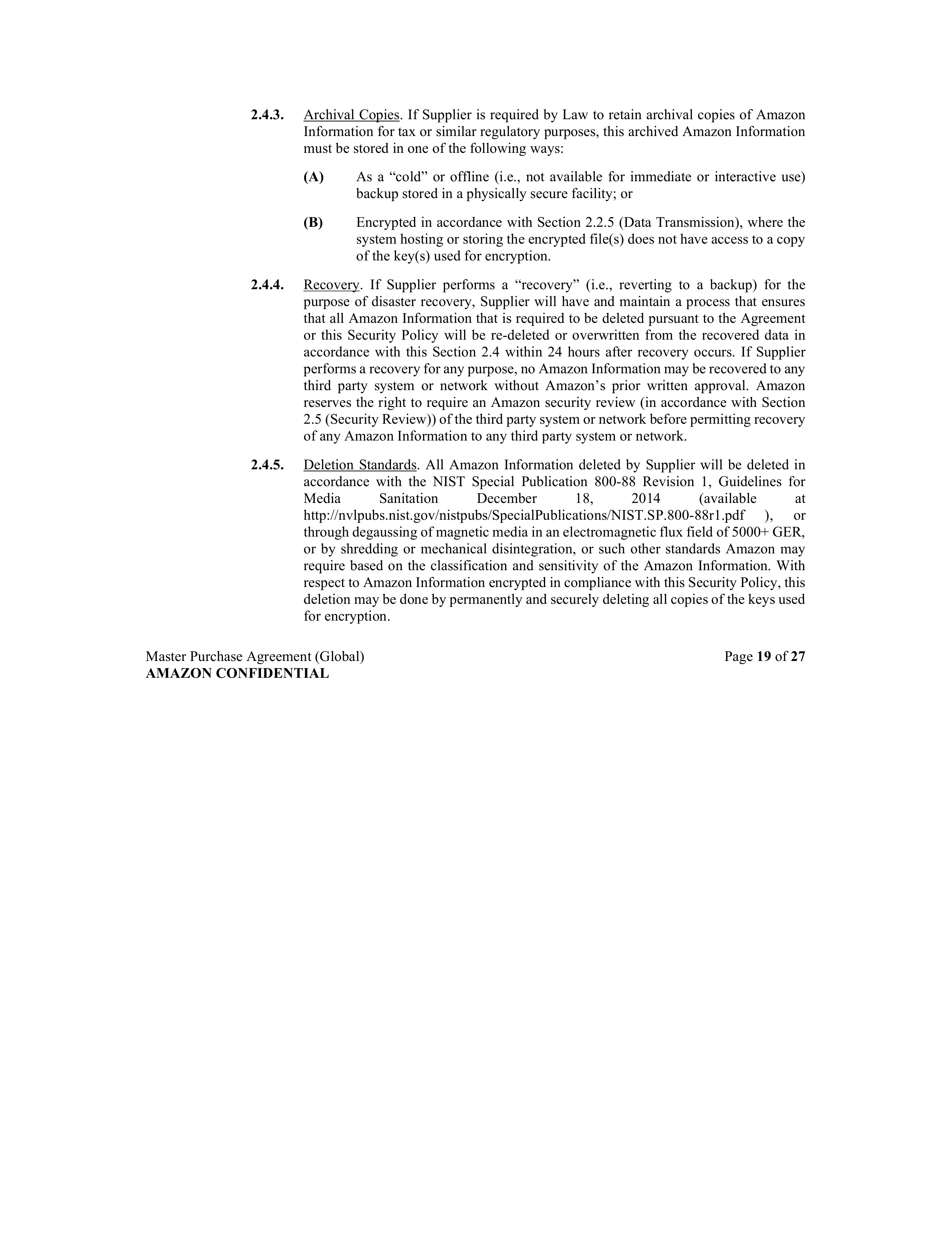 AMAZON MASTER PURCHASE AGREEMENT — page 35