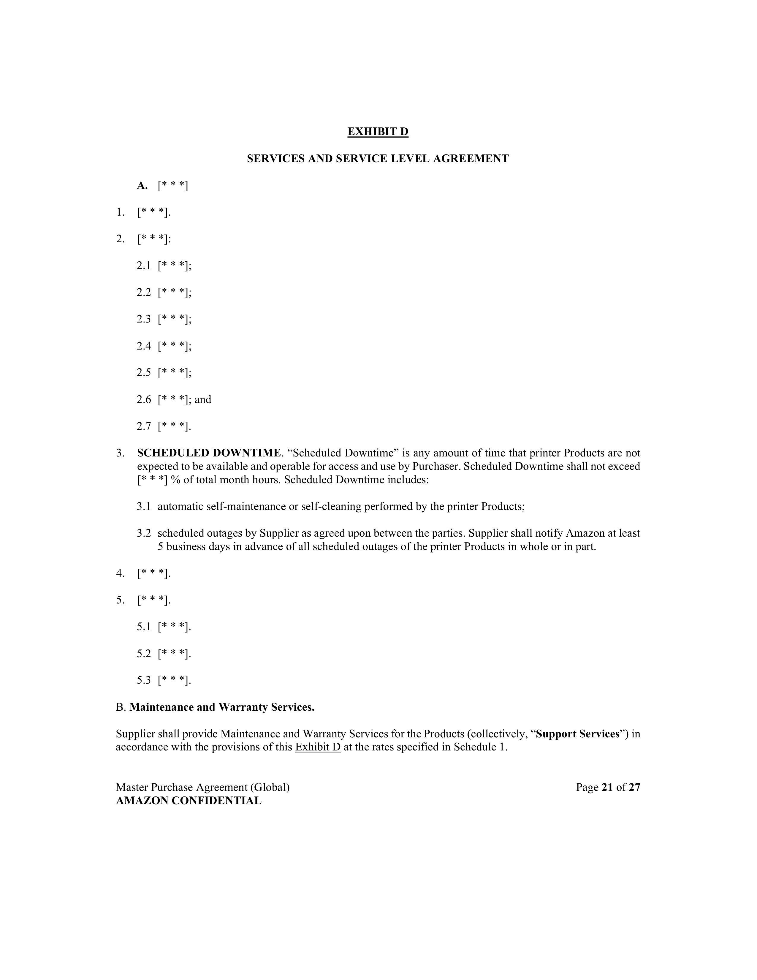 AMAZON MASTER PURCHASE AGREEMENT — page 38