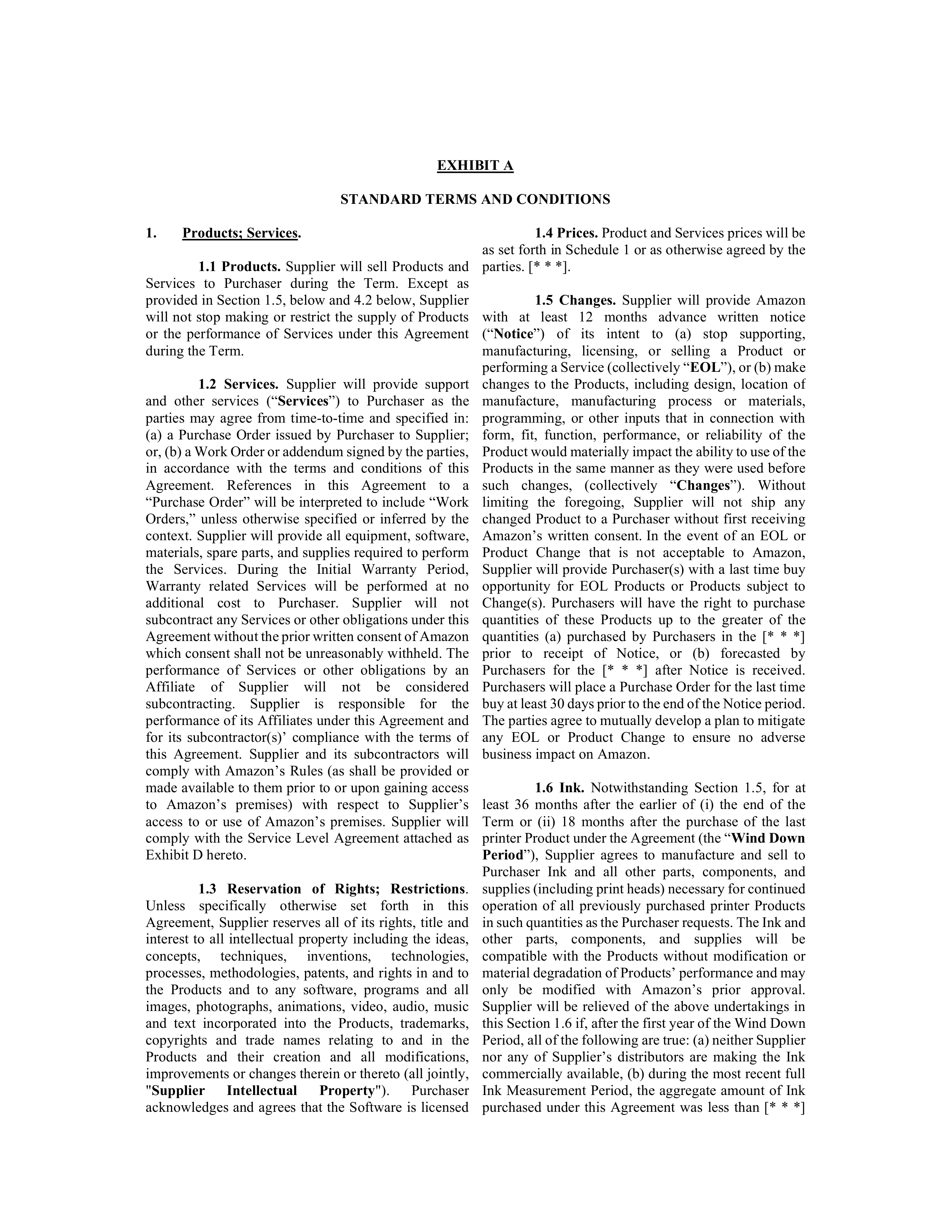 AMAZON MASTER PURCHASE AGREEMENT — page 4