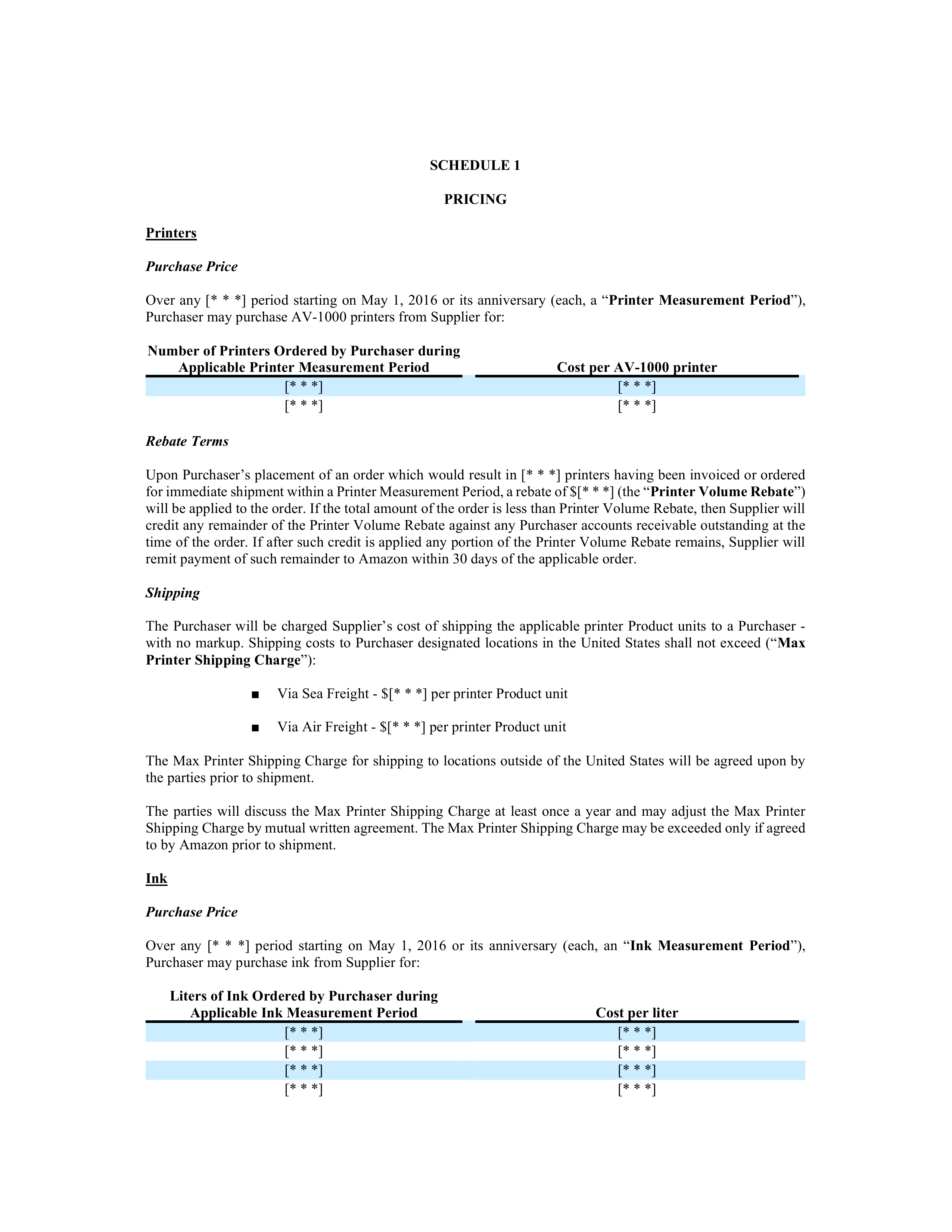 AMAZON MASTER PURCHASE AGREEMENT — page 41