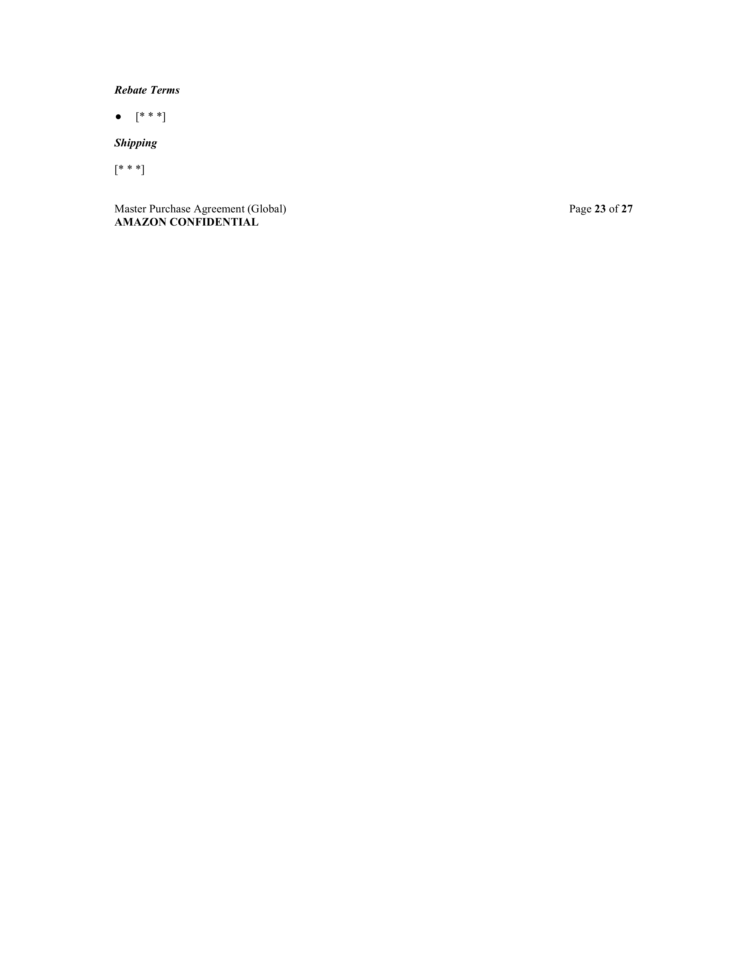 AMAZON MASTER PURCHASE AGREEMENT — page 42