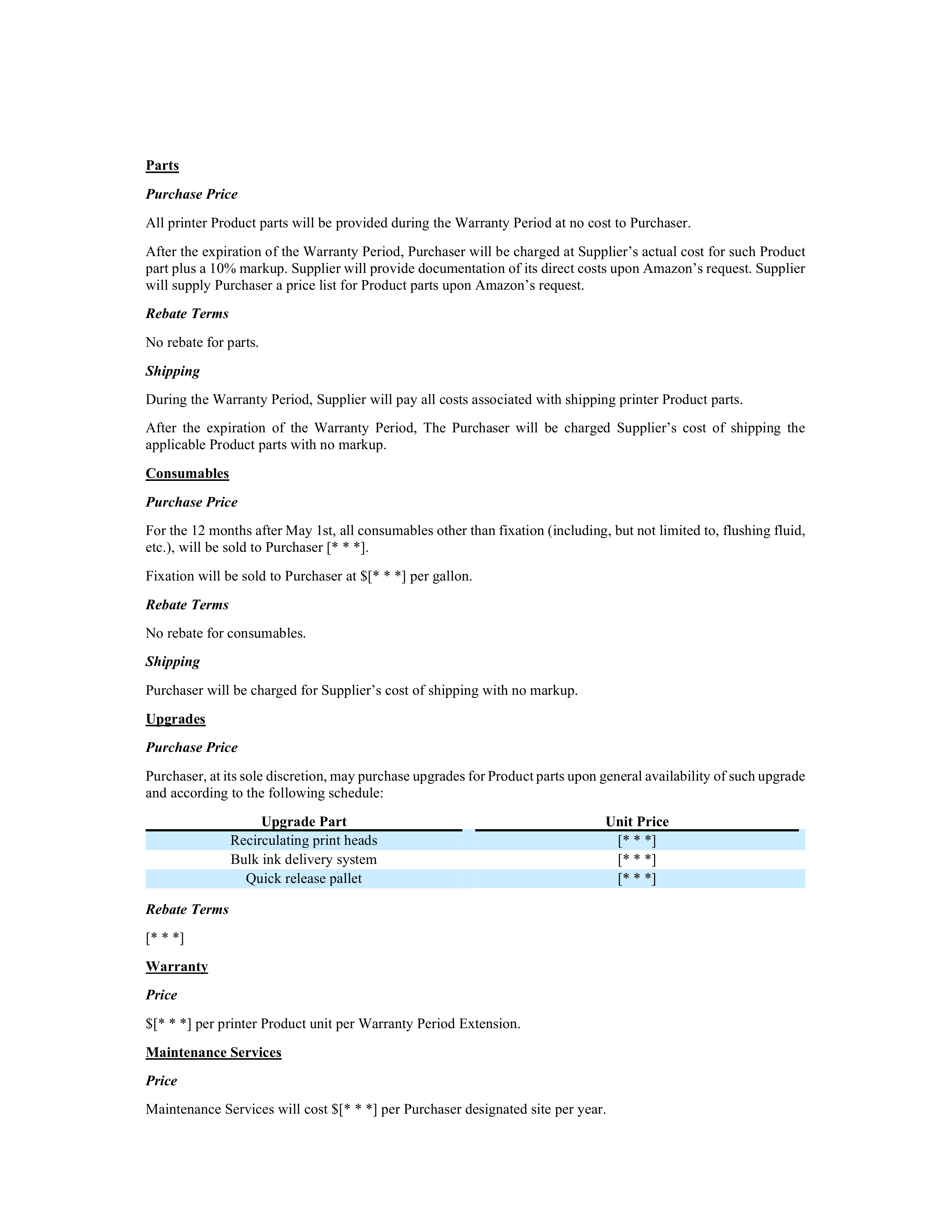 AMAZON MASTER PURCHASE AGREEMENT — page 43