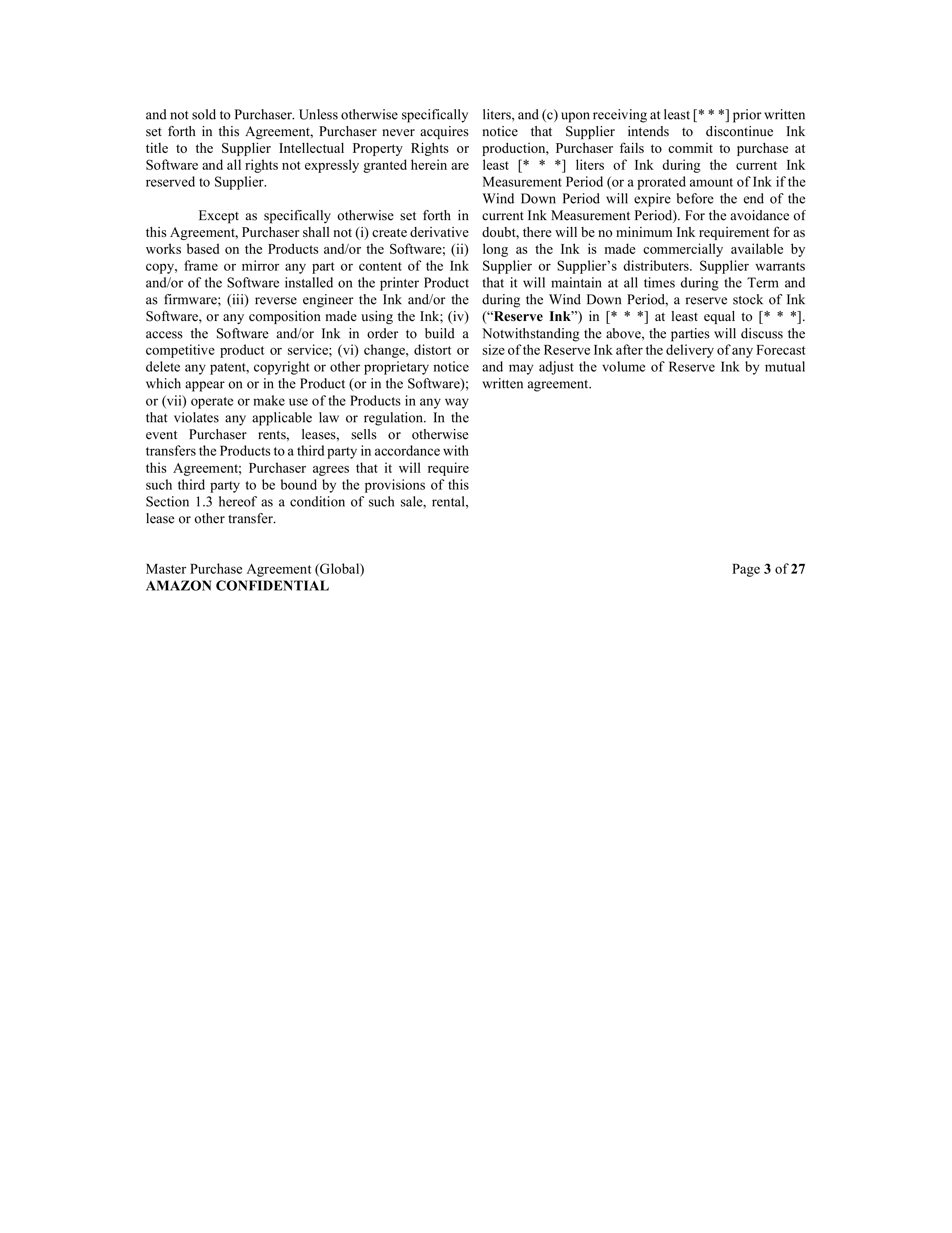 AMAZON MASTER PURCHASE AGREEMENT — page 5