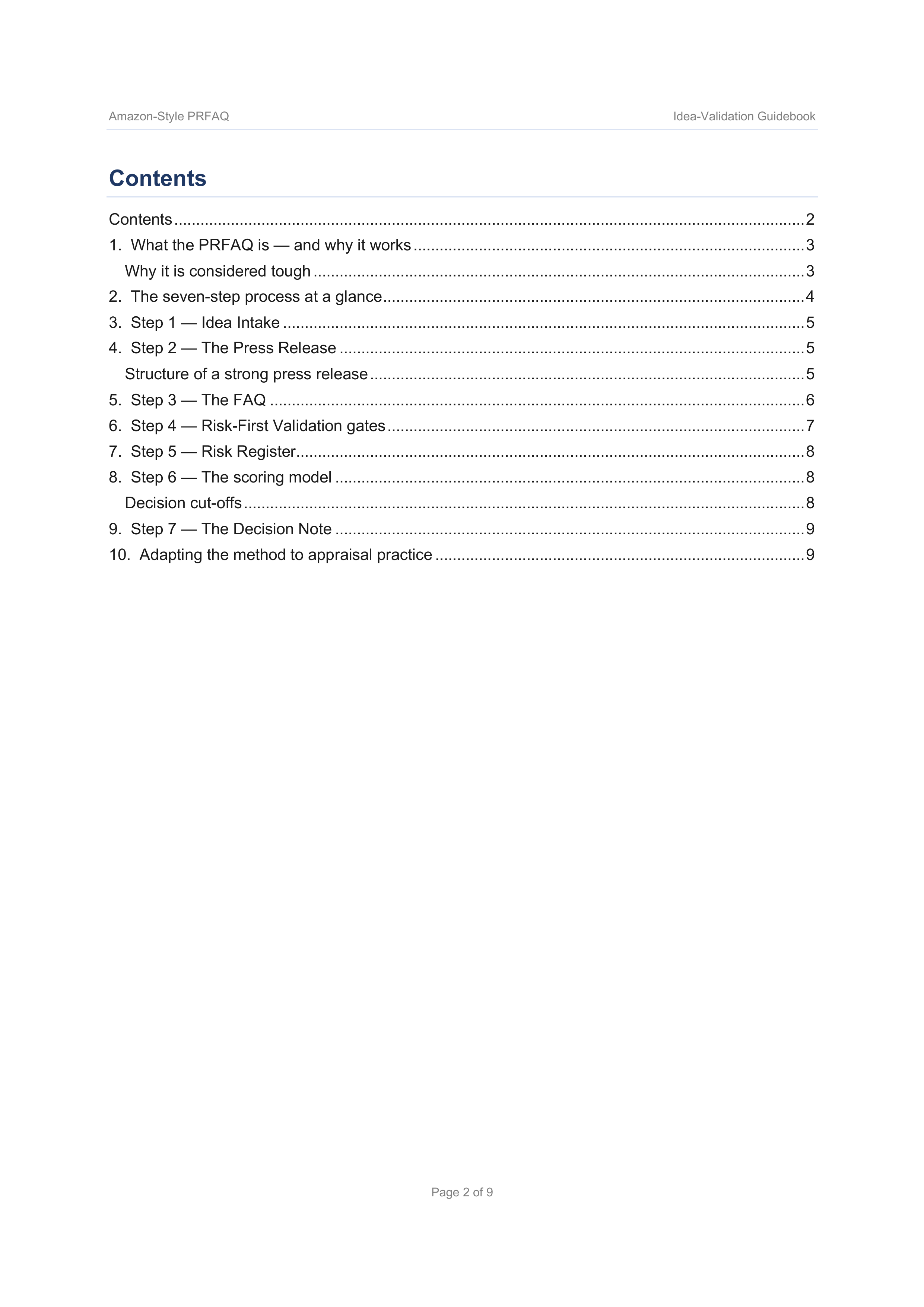 Amazon PRFAQ Guide — page 2