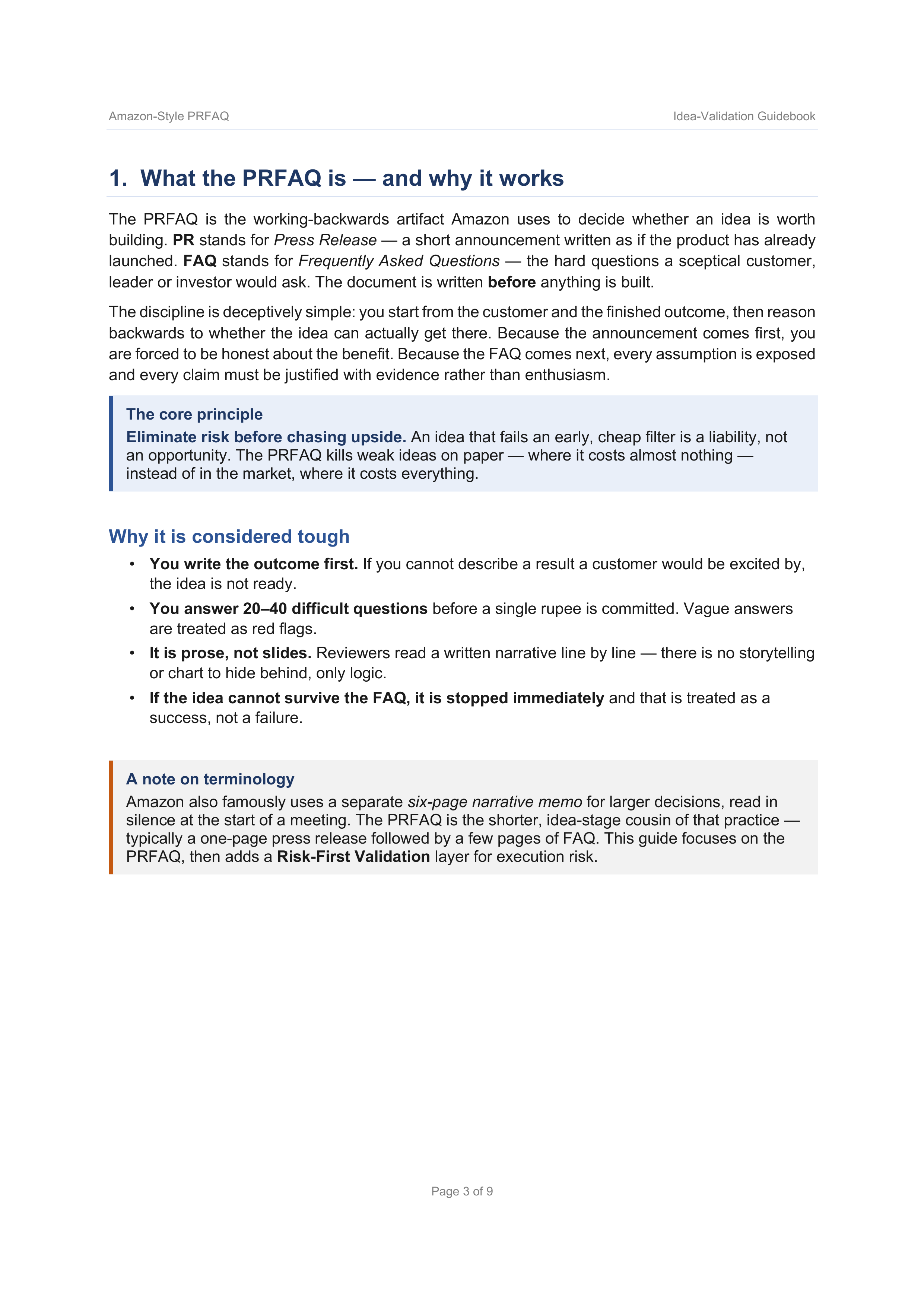 Amazon PRFAQ Guide — page 3