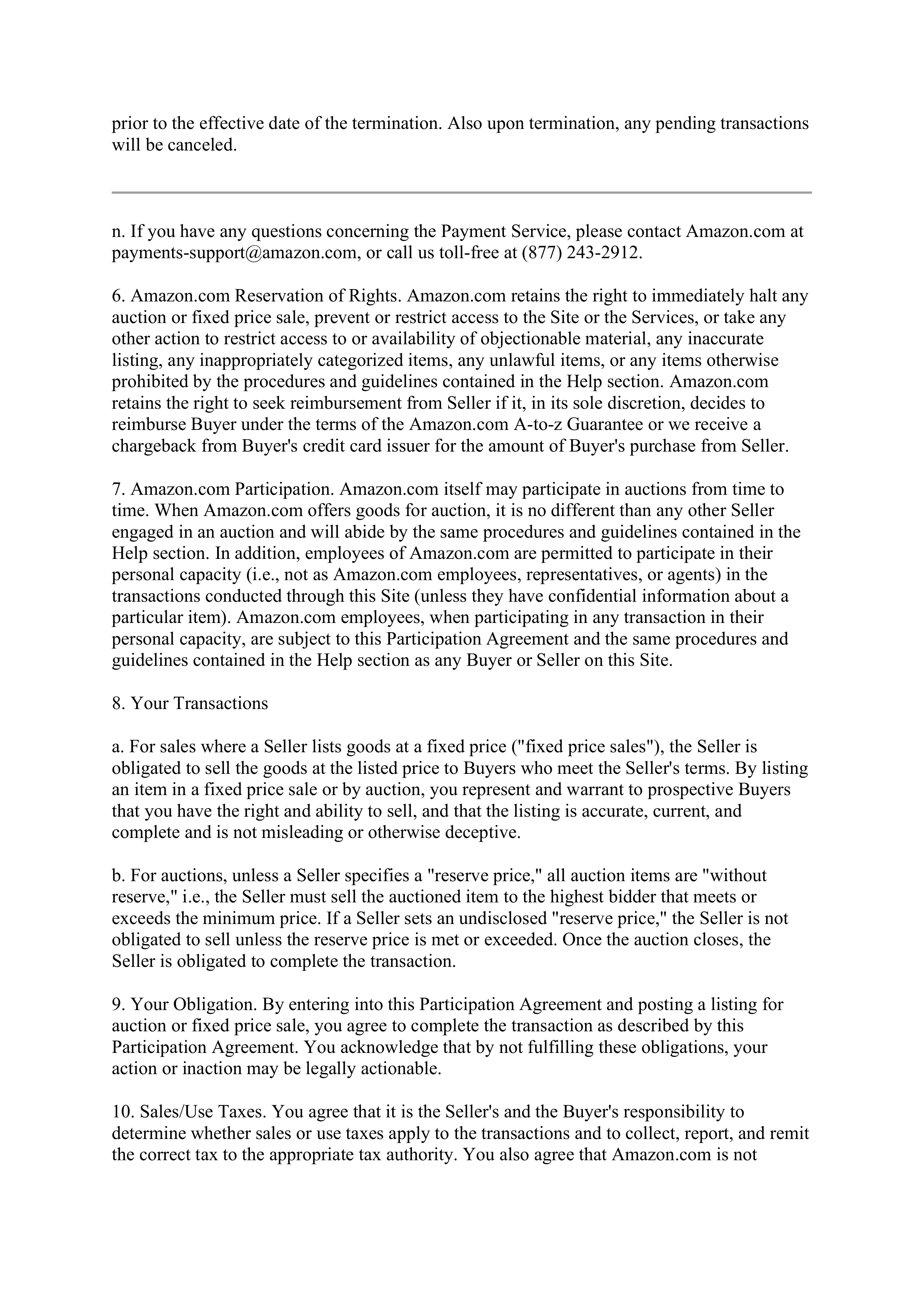 Amazon Participation Agreement — page 5