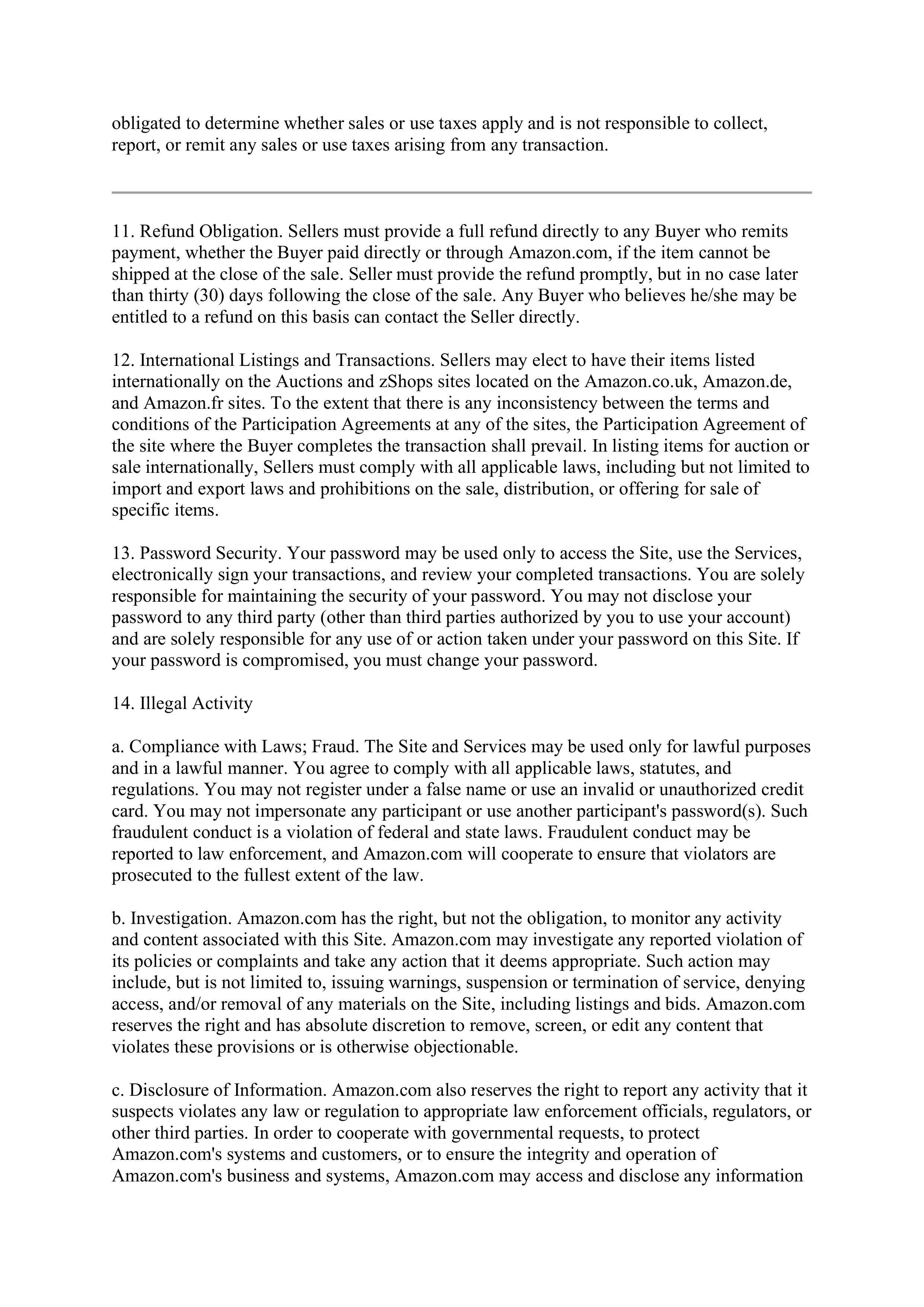 Amazon Participation Agreement — page 6