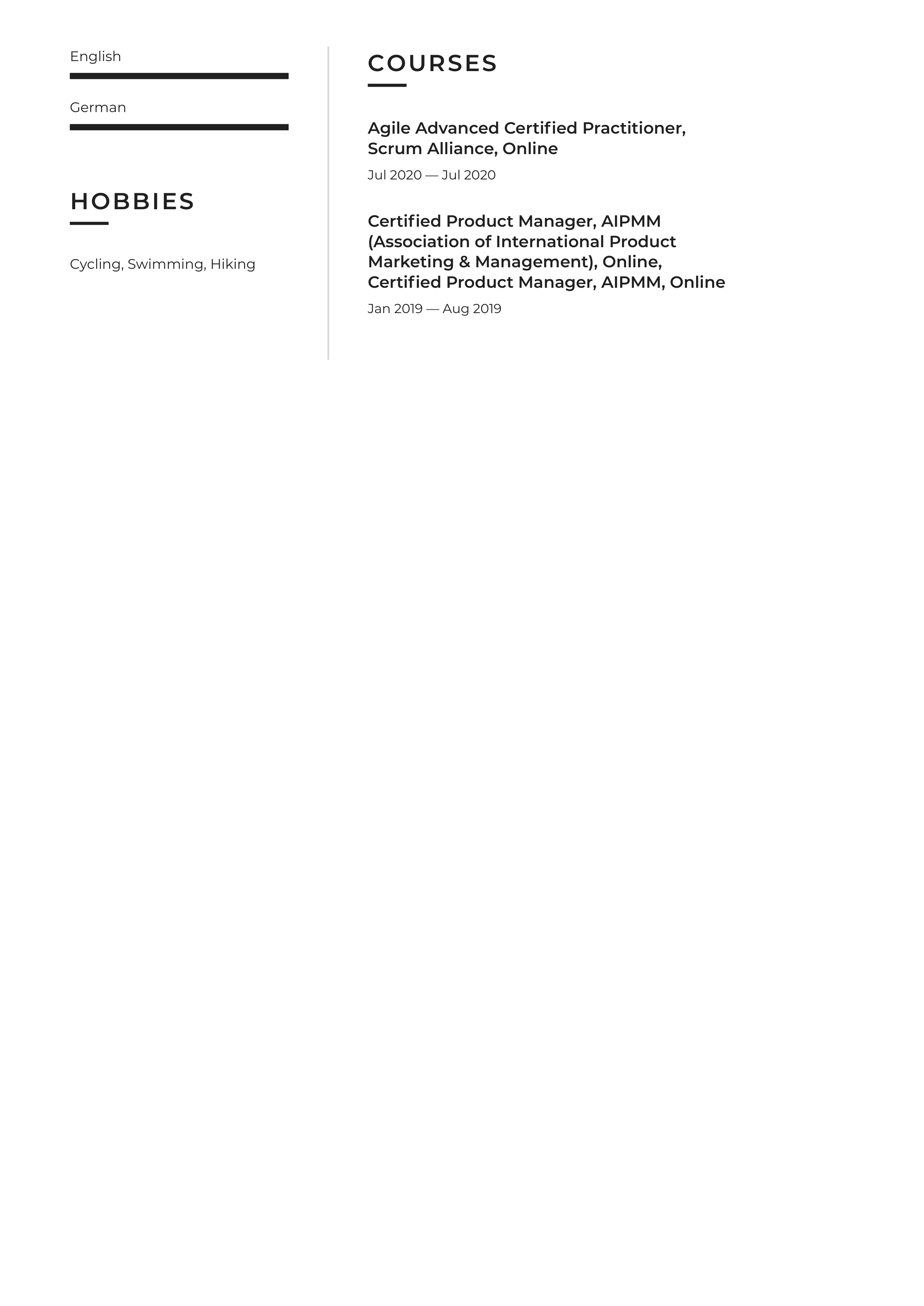 Amazon Product Manager Resume — page 3