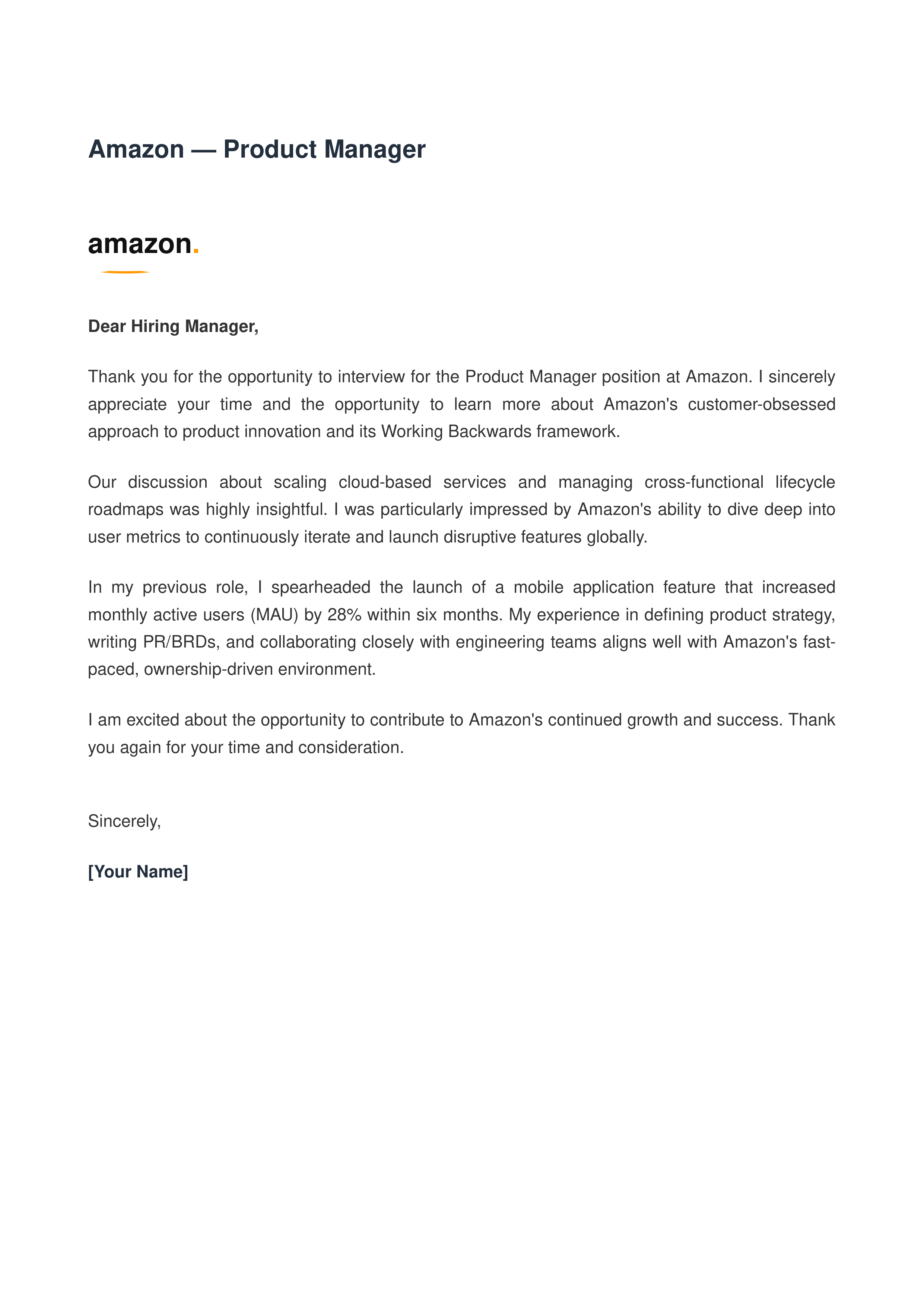 Amazon Product Manager — page 1