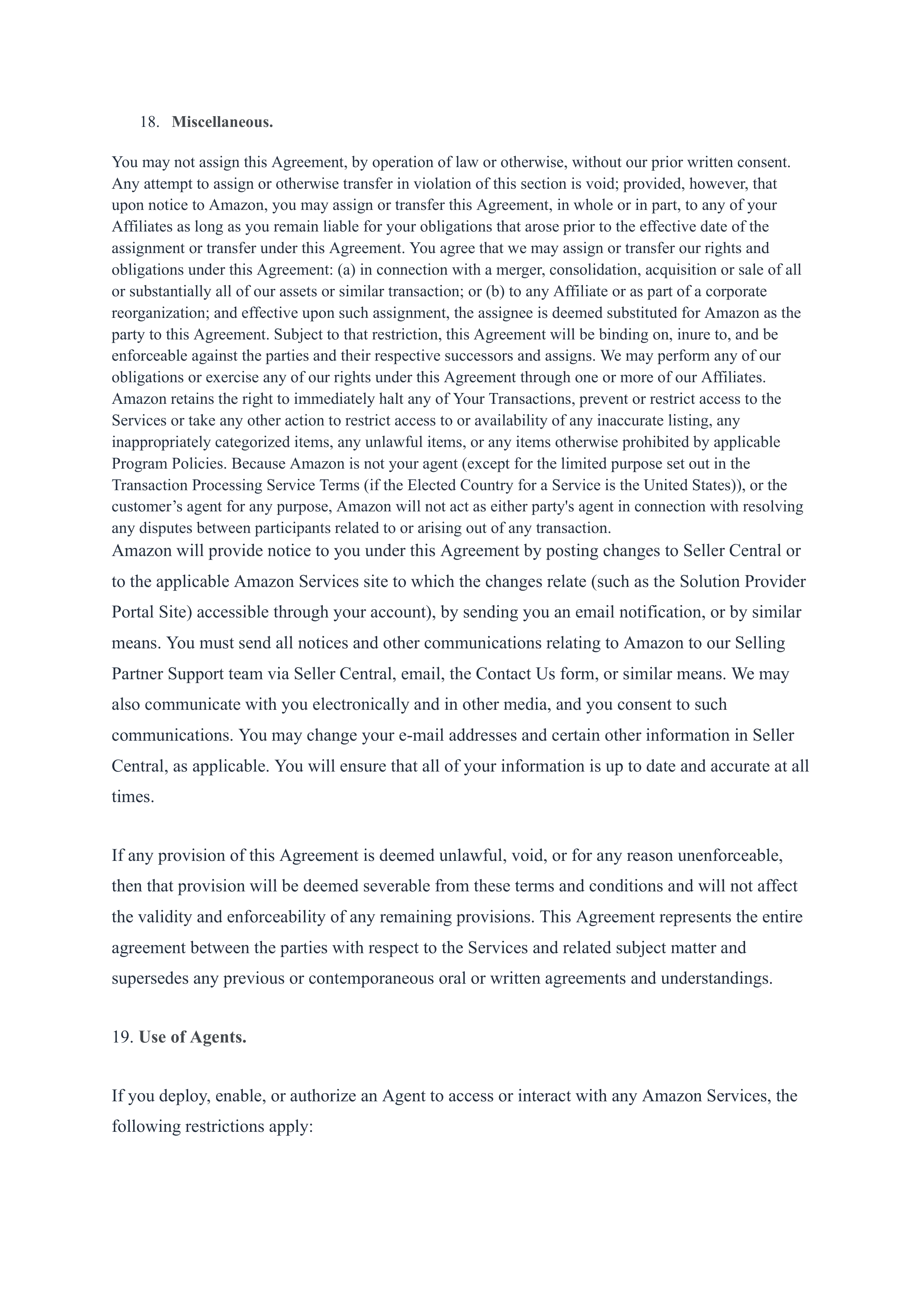 Amazon Services Business Solutions Agreement — page 11