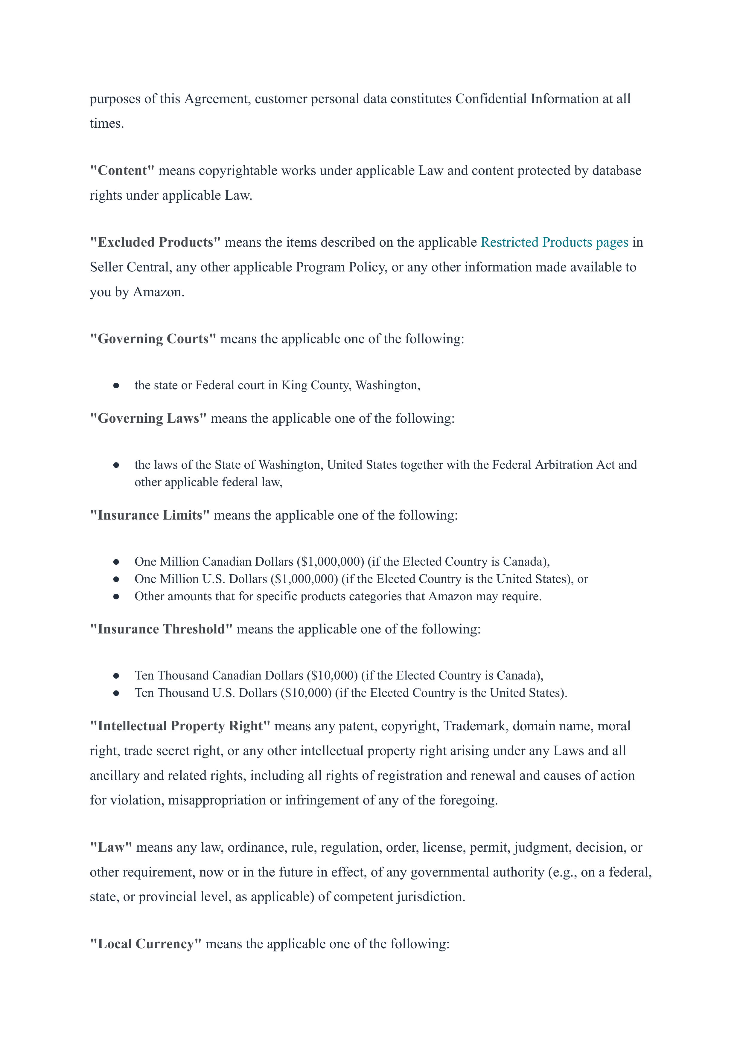 Amazon Services Business Solutions Agreement — page 15