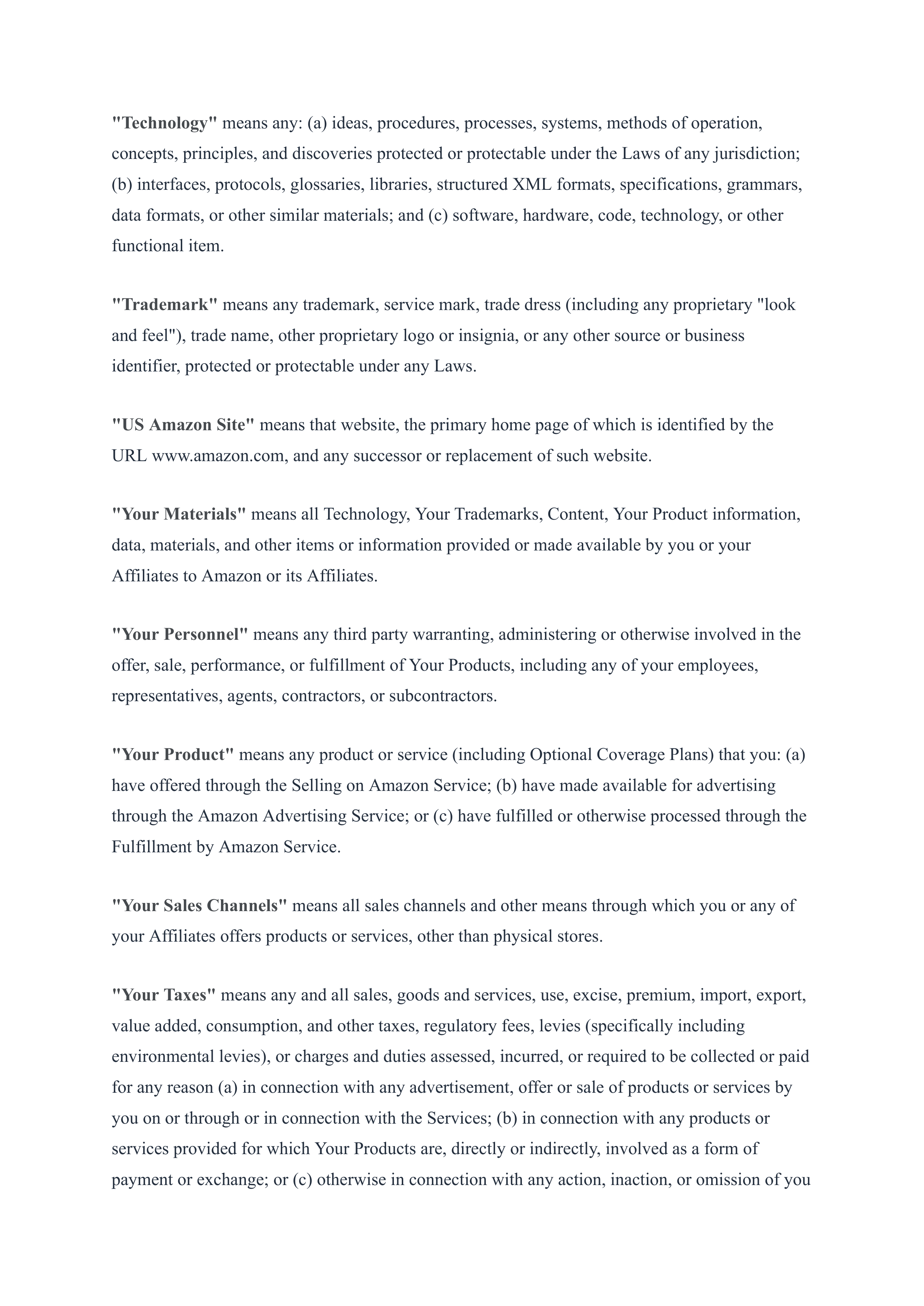 Amazon Services Business Solutions Agreement — page 17