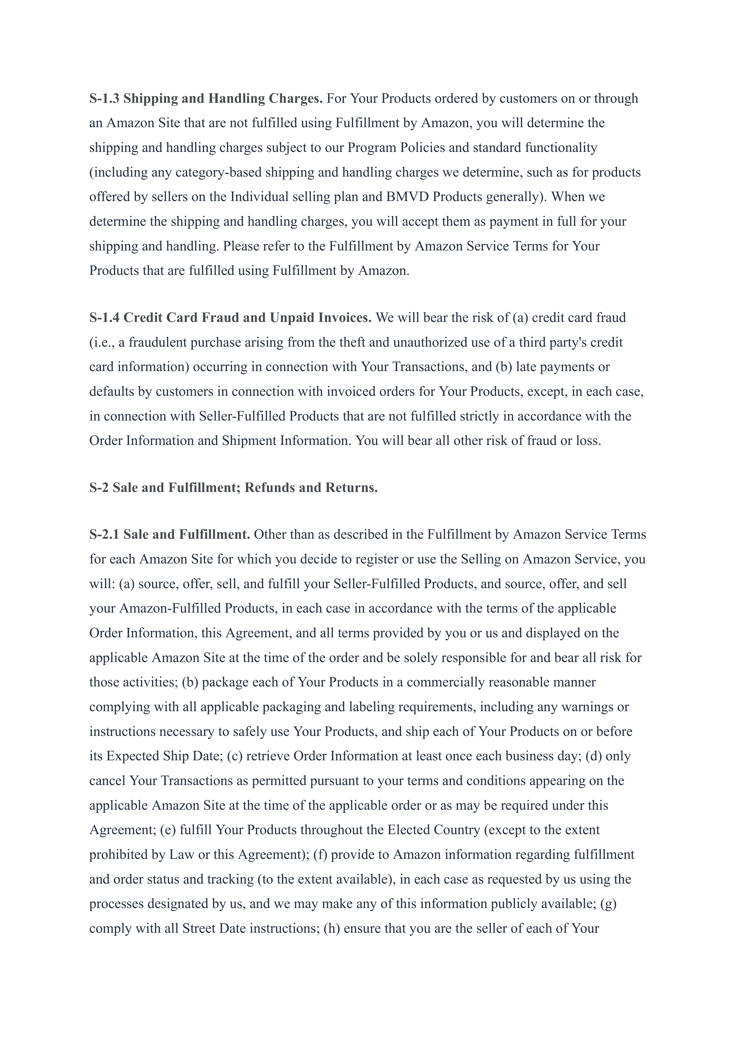 Amazon Services Business Solutions Agreement — page 20