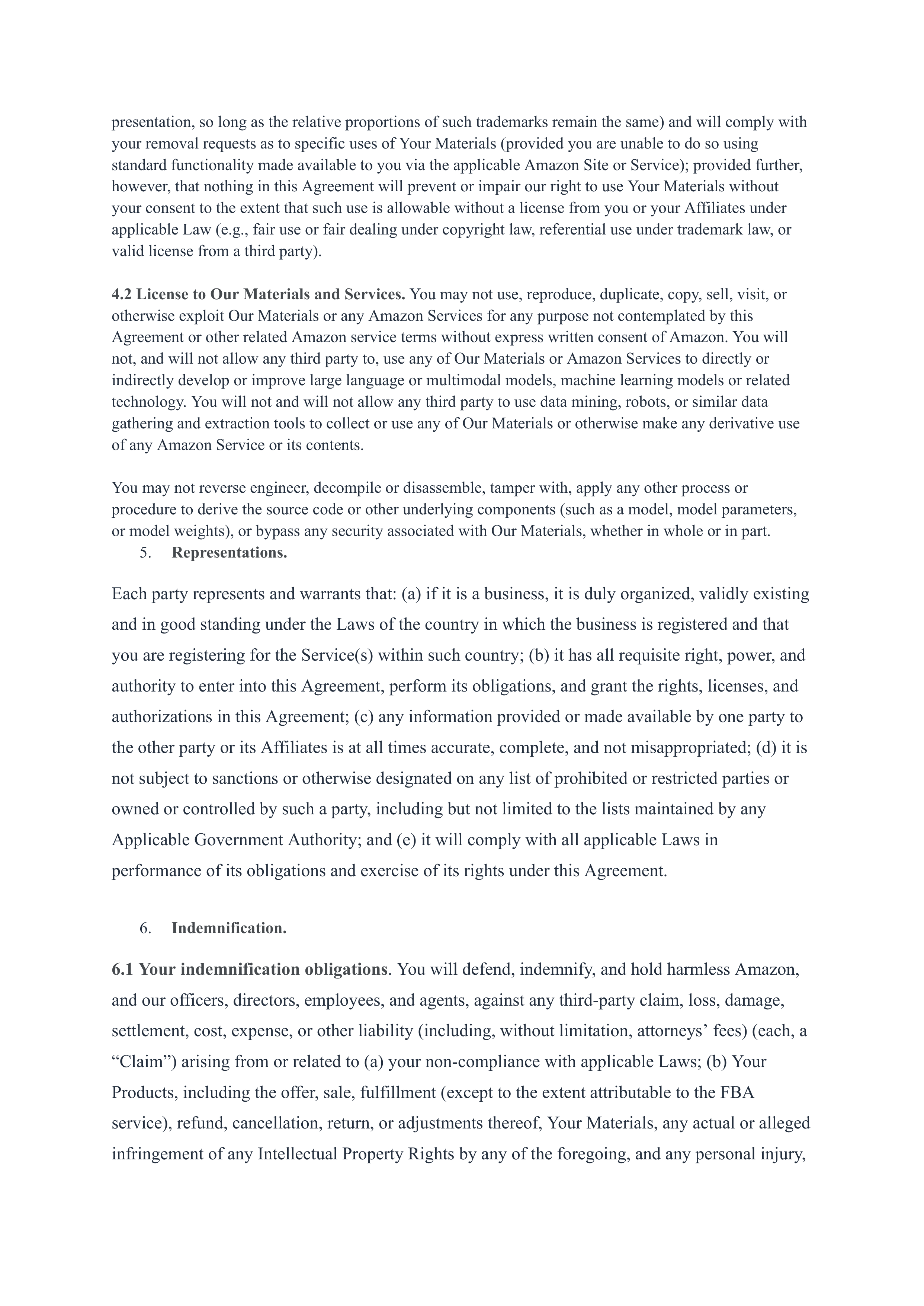 Amazon Services Business Solutions Agreement — page 5