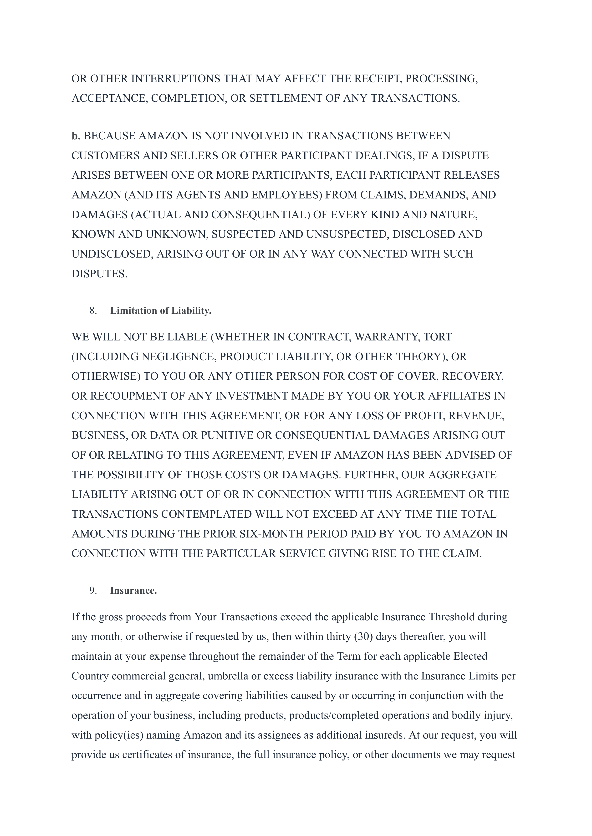 Amazon Services Business Solutions Agreement — page 7