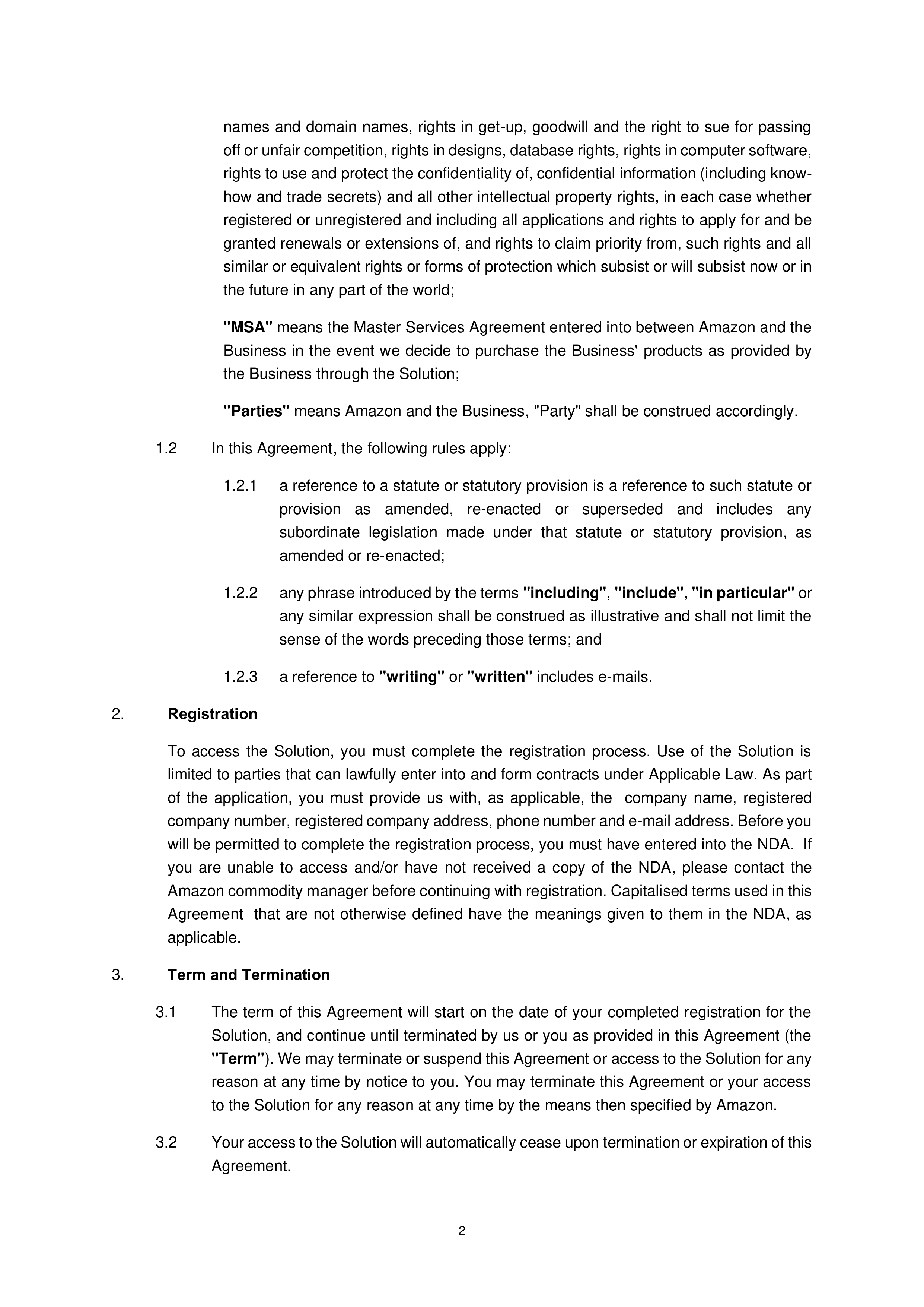 Amazon Supplier Connect Agreement — page 2