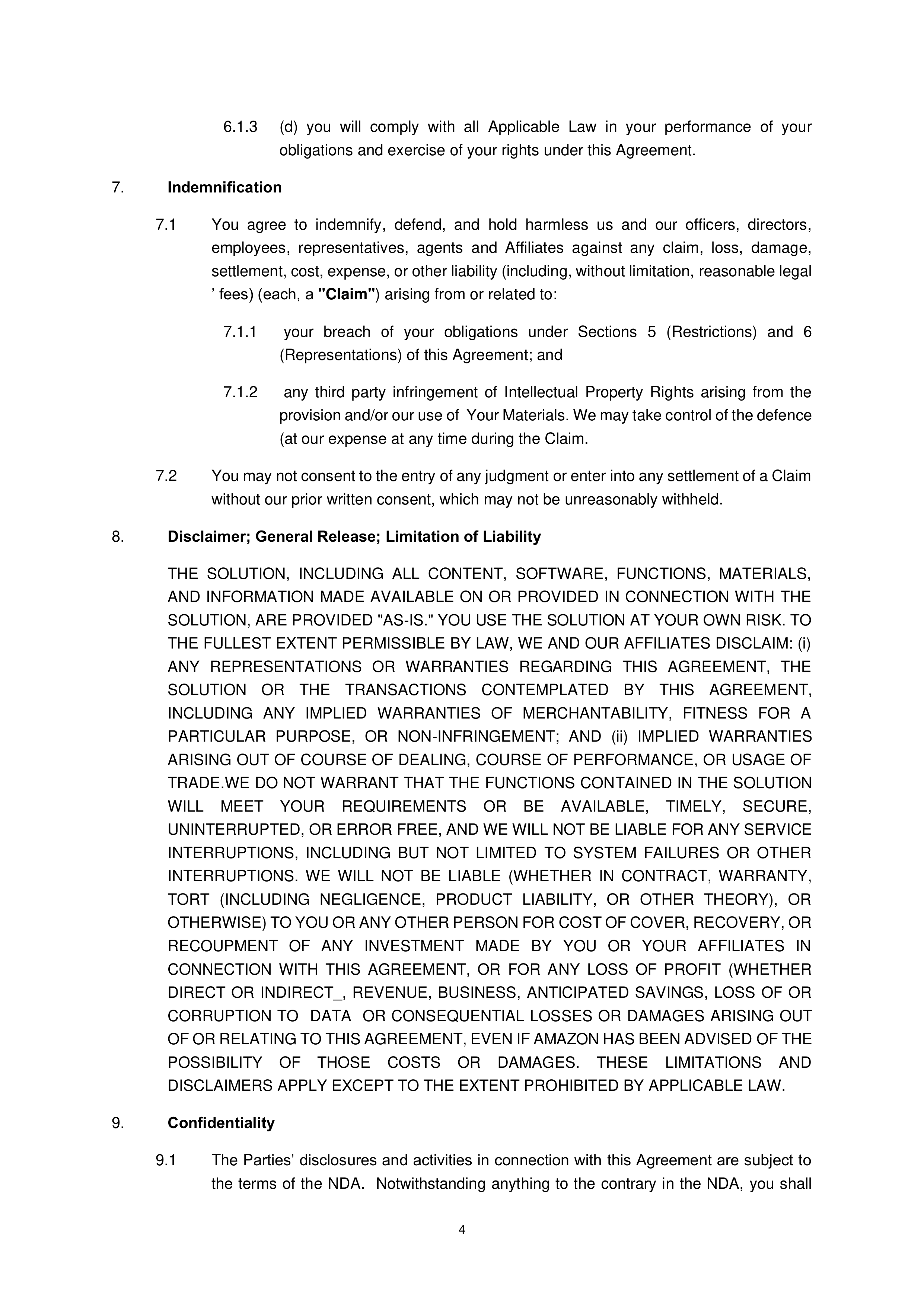 Amazon Supplier Connect Agreement — page 4