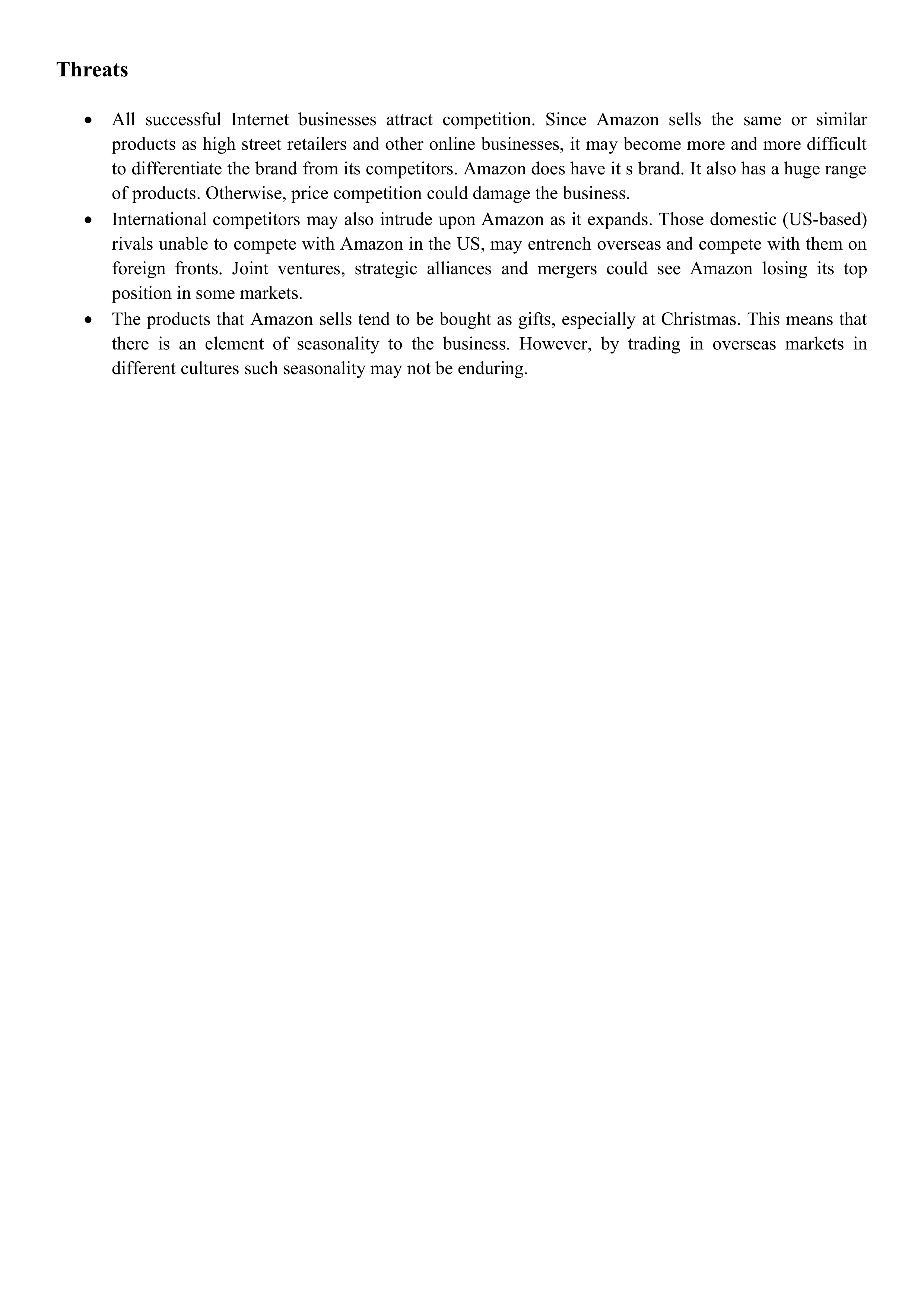 Amazon Swot Analysis  — page 2
