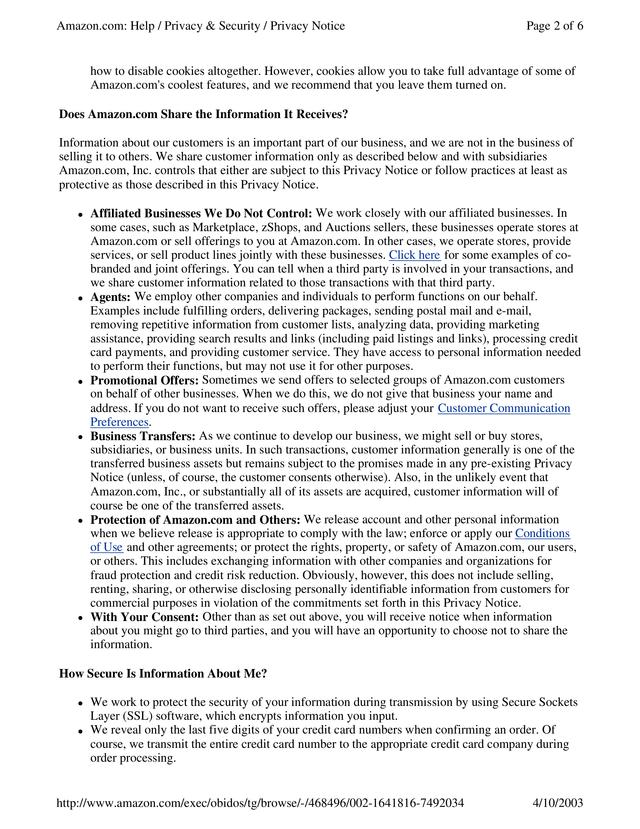 Amazon.com Privacy Notice — page 2
