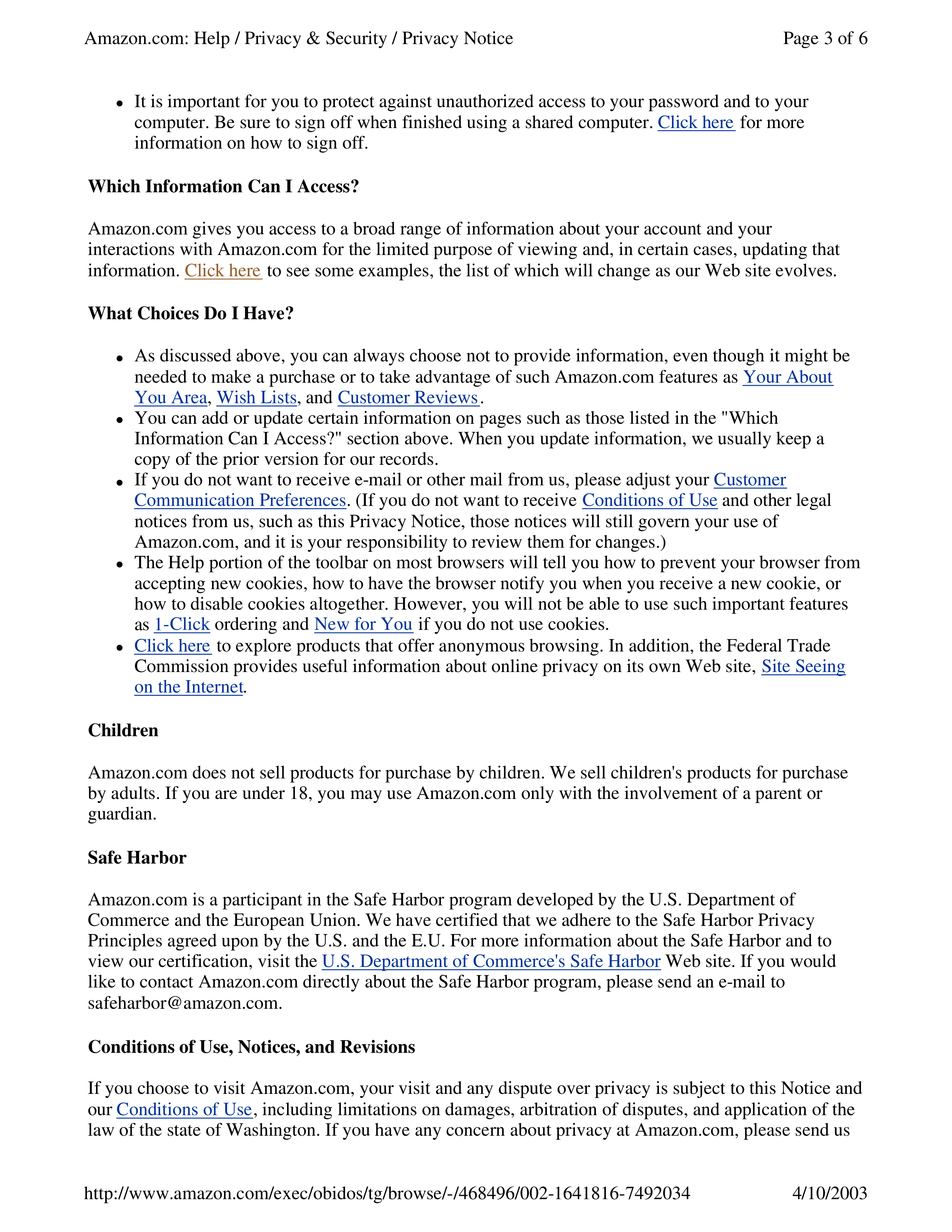 Amazon.com Privacy Notice — page 3