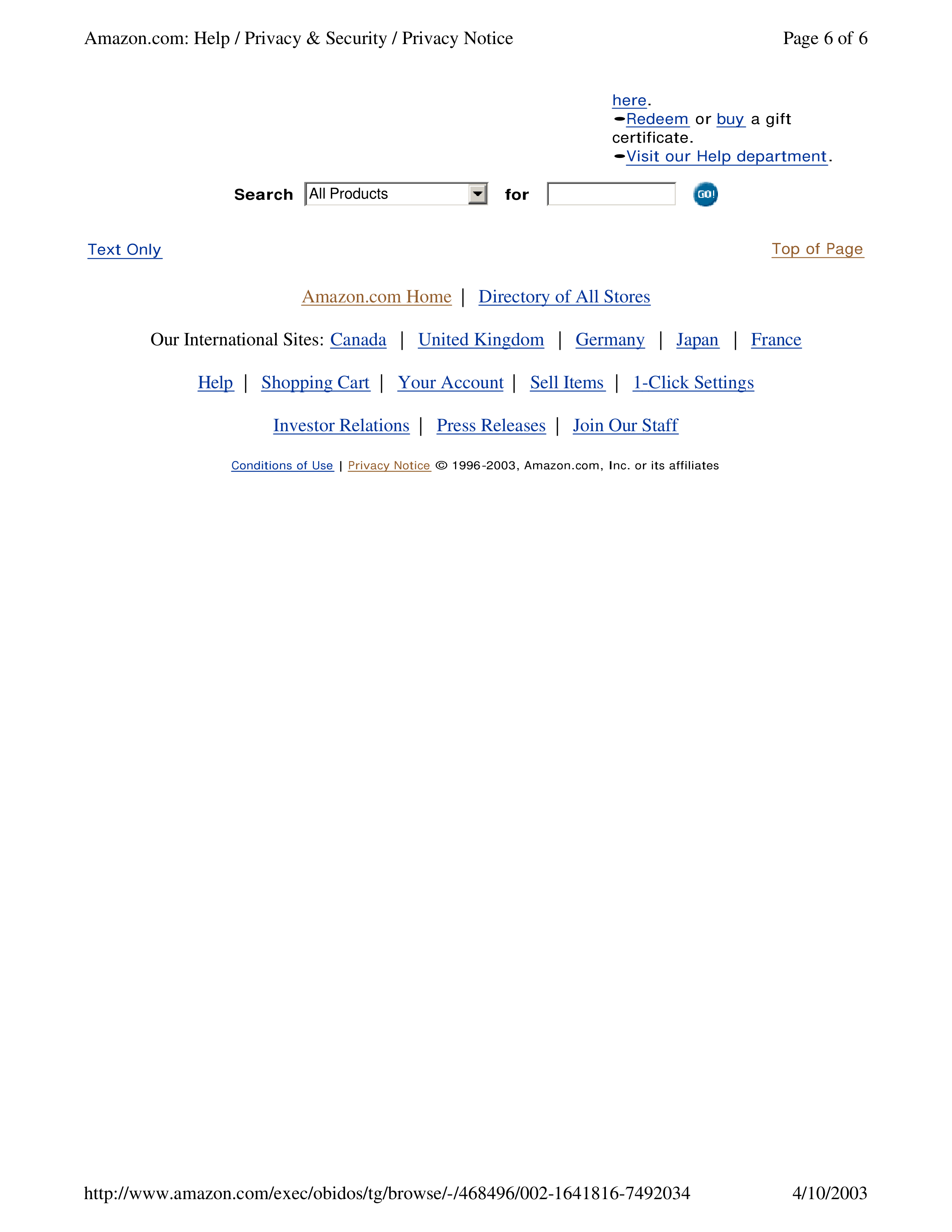 Amazon.com Privacy Notice — page 6