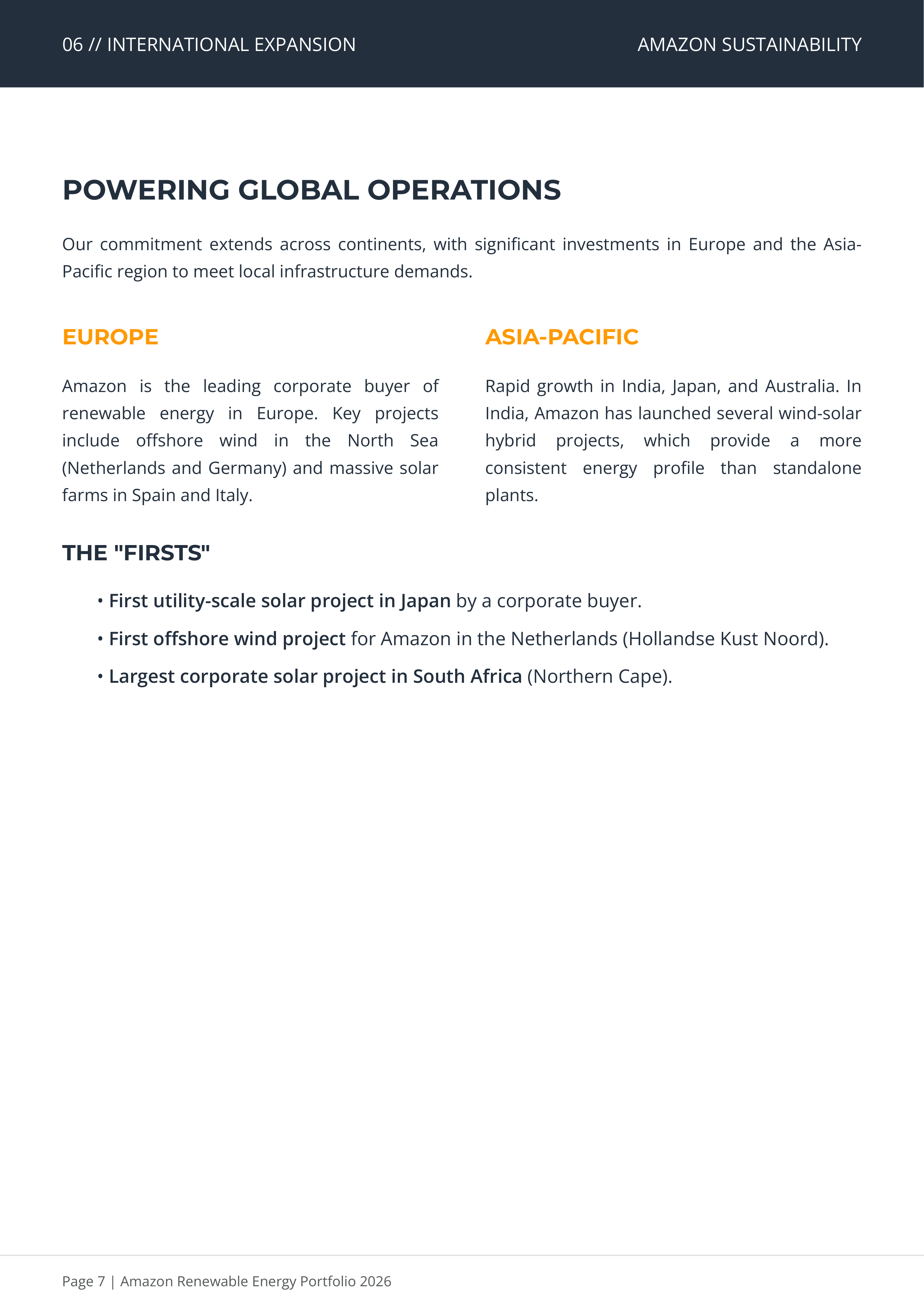 Amazon’s Sustainability Renewable Energy Portfolio — page 7