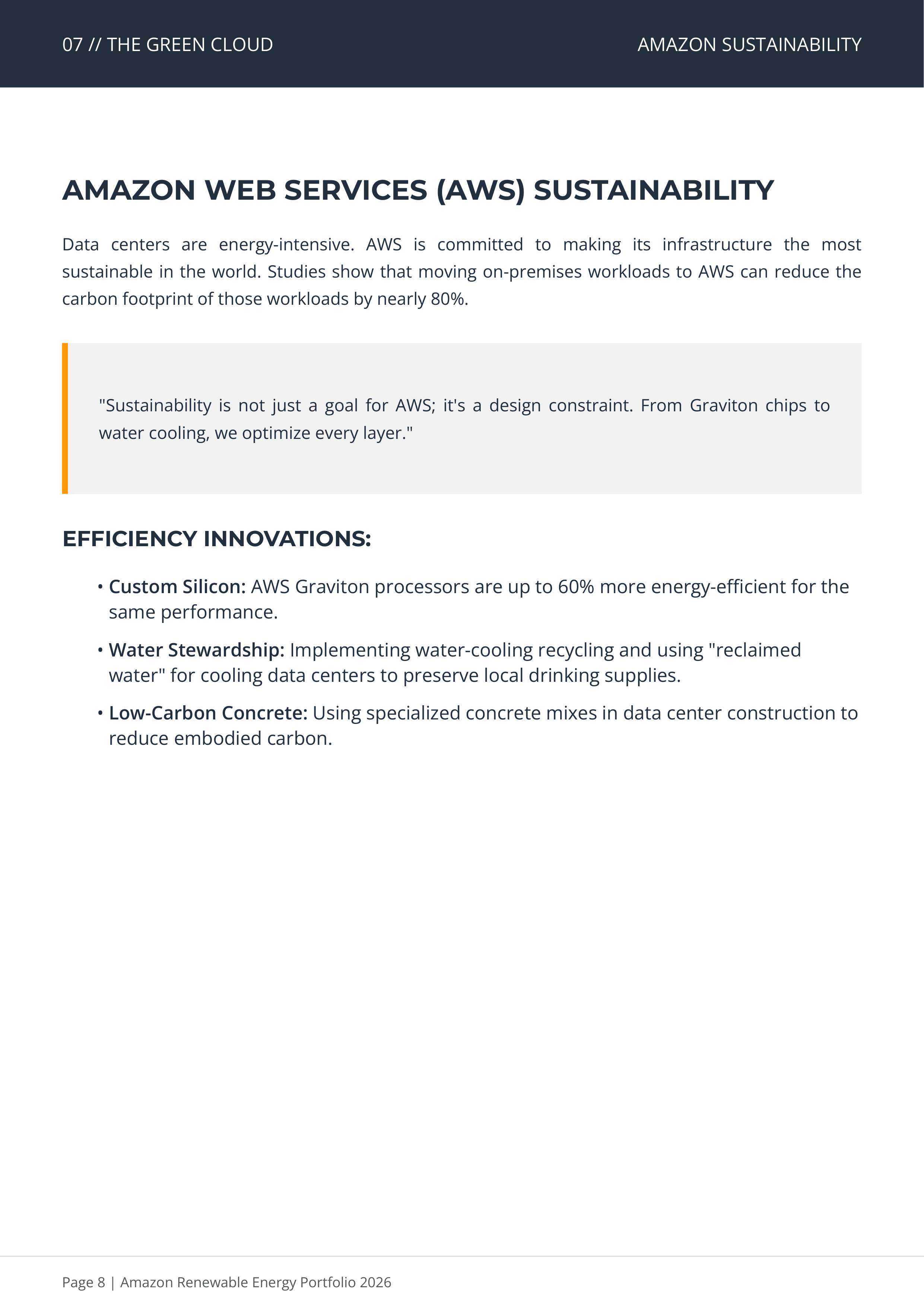 Amazon’s Sustainability Renewable Energy Portfolio — page 8