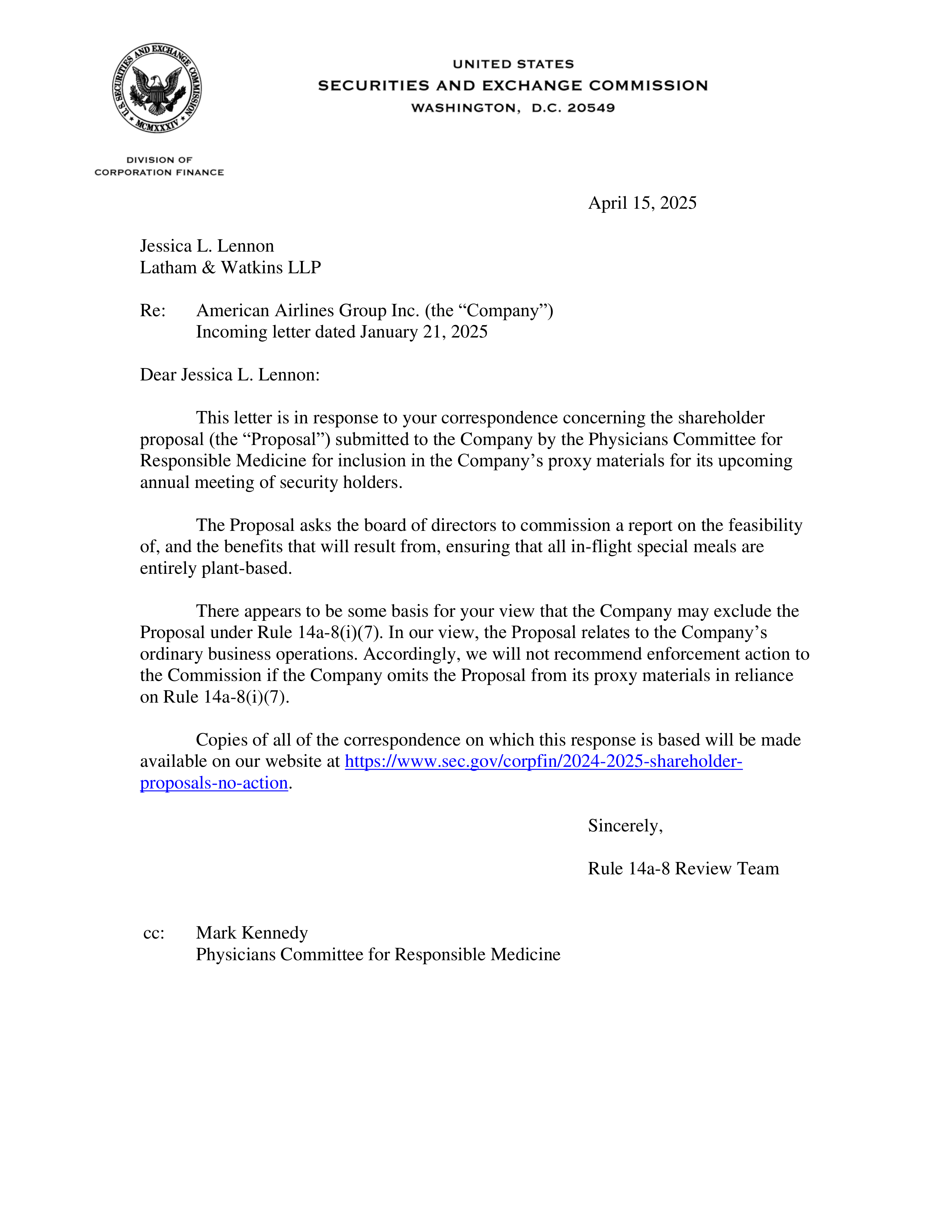 American Airlines Group Proposal  — page 1
