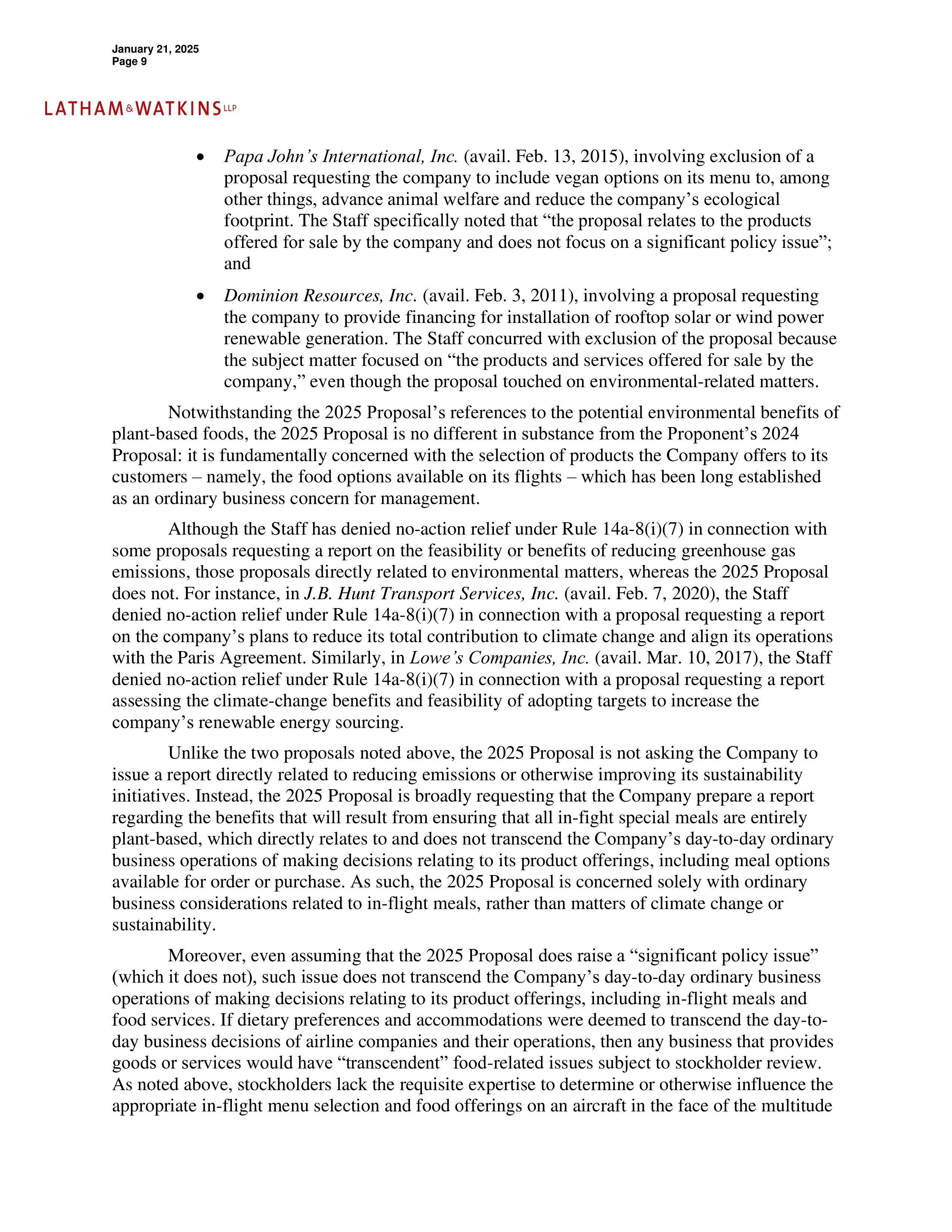 American Airlines Group Proposal  — page 10