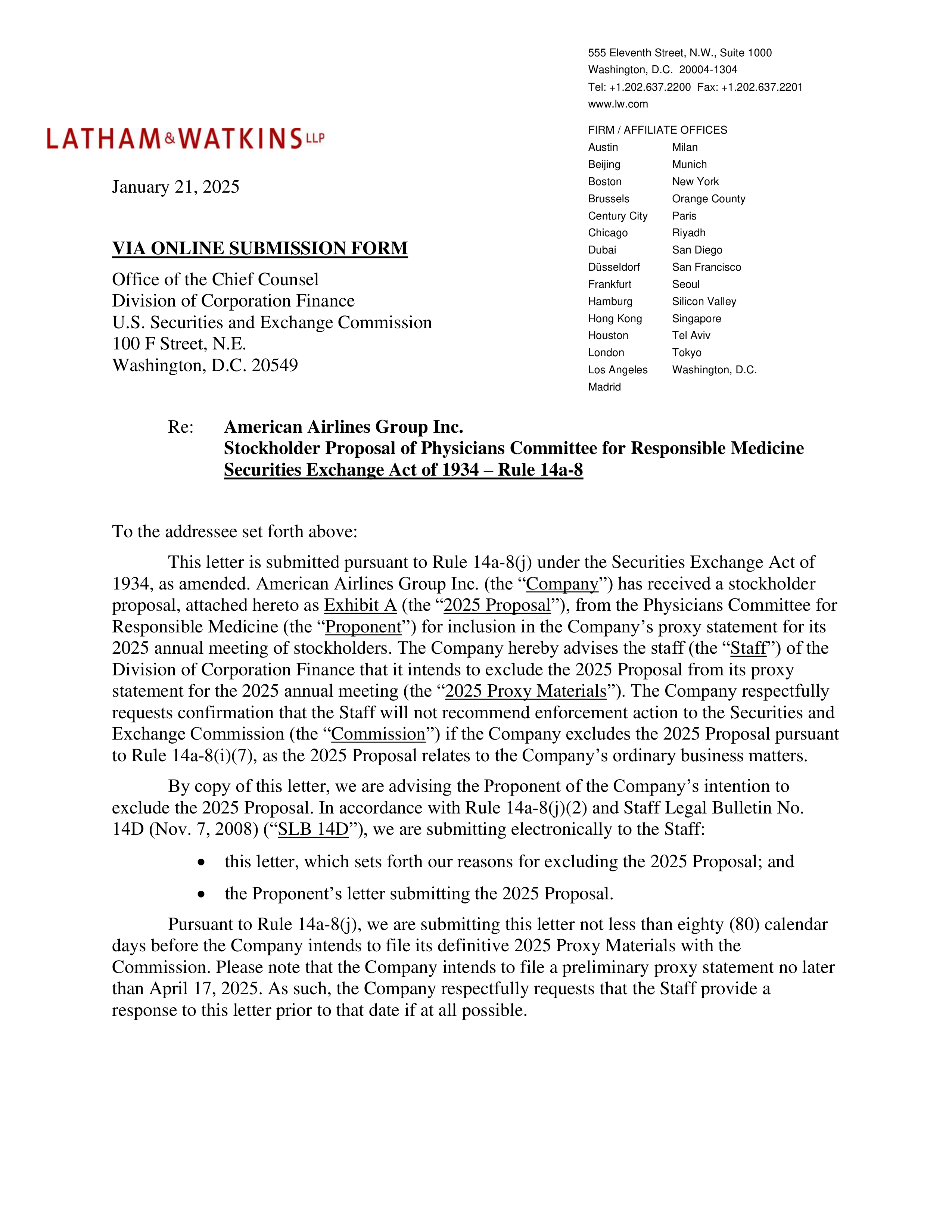 American Airlines Group Proposal  — page 2
