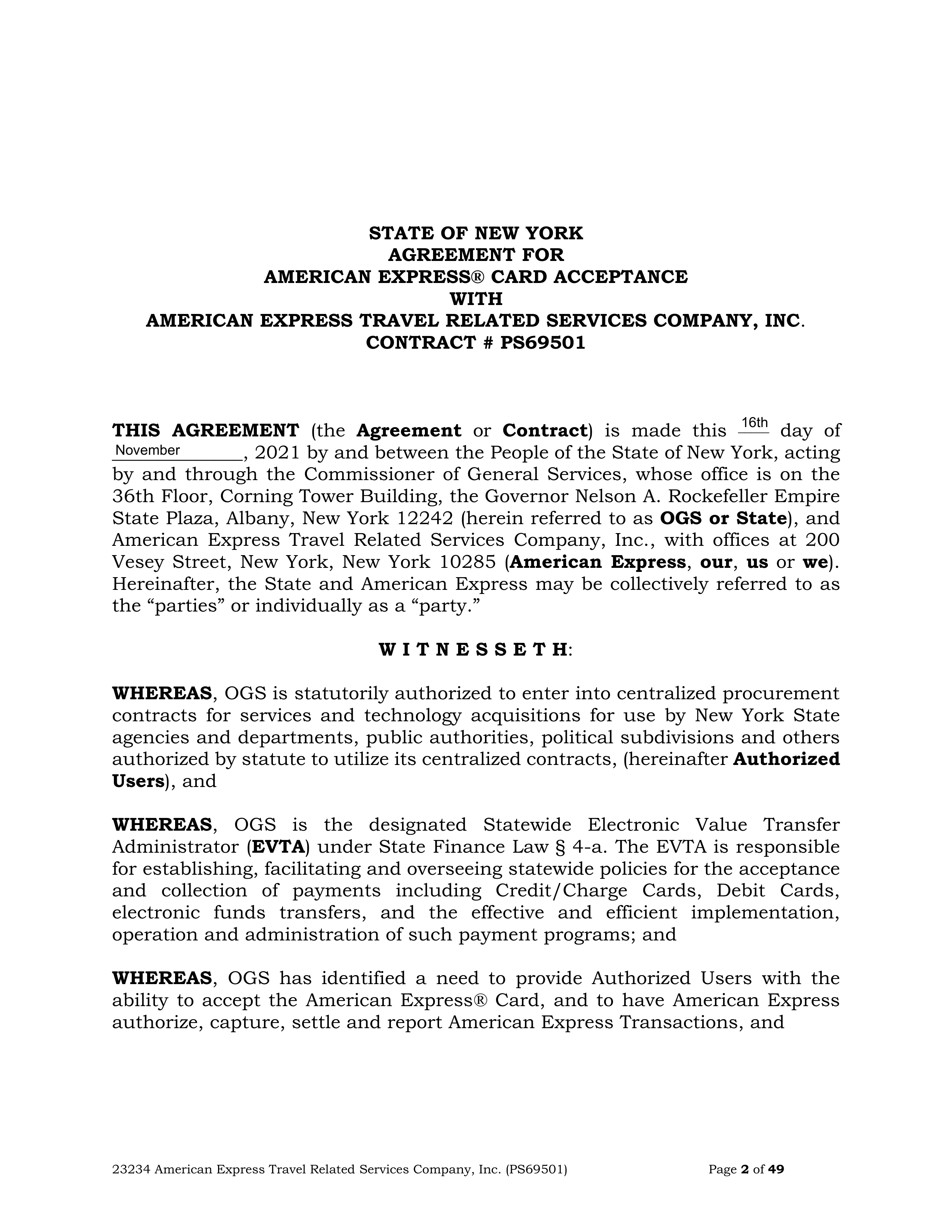 American Express Card Acceptance Agreement — page 2