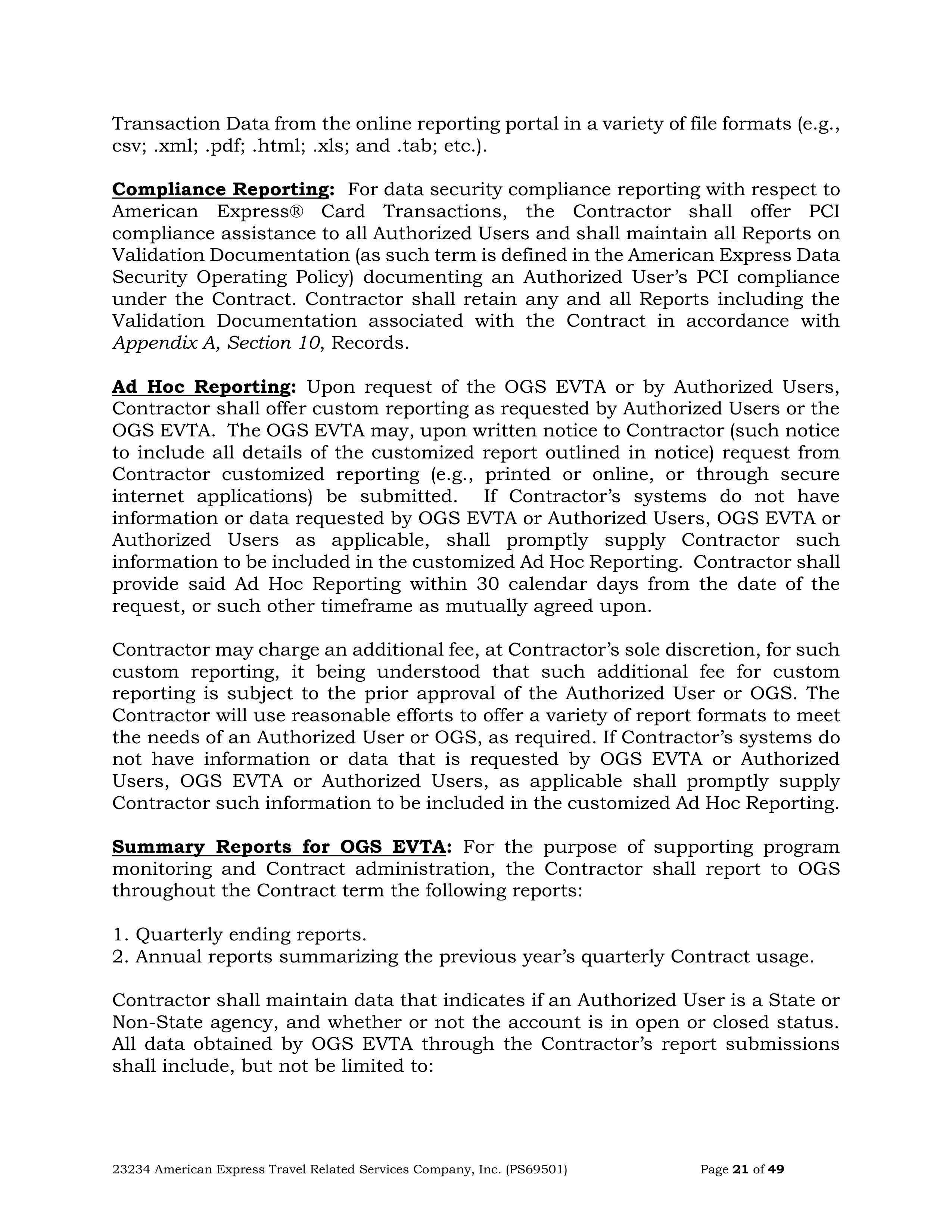 American Express Card Acceptance Agreement — page 21