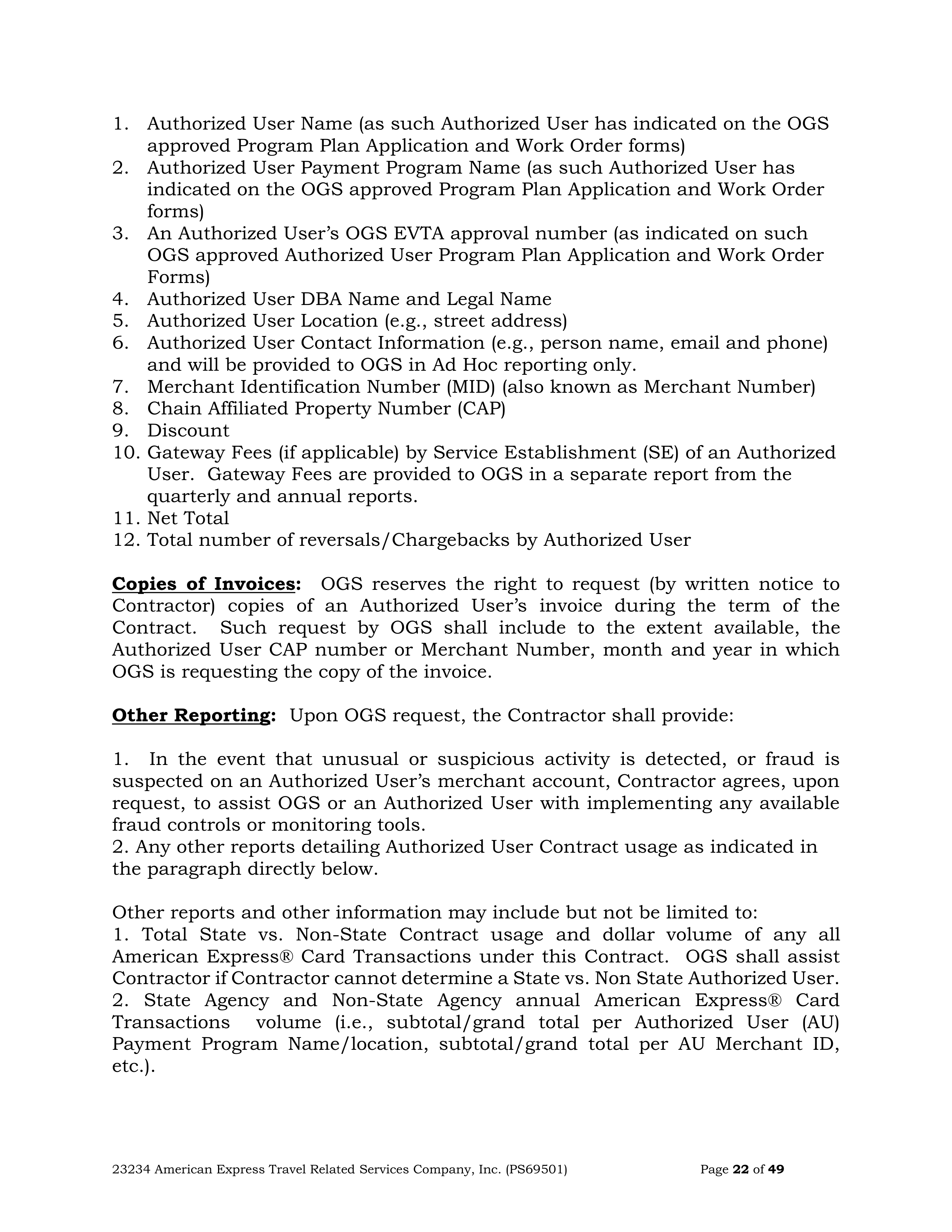American Express Card Acceptance Agreement — page 22