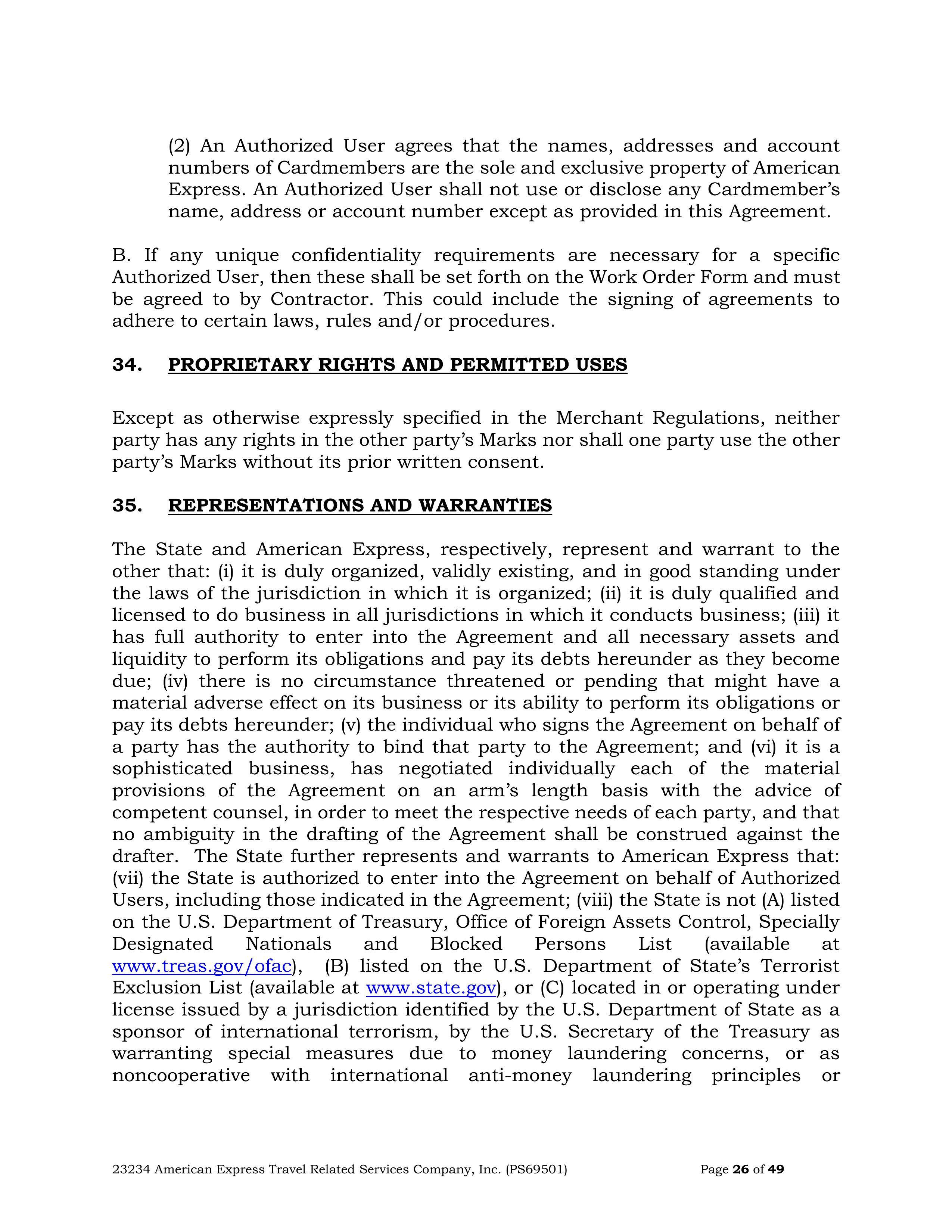 American Express Card Acceptance Agreement — page 26