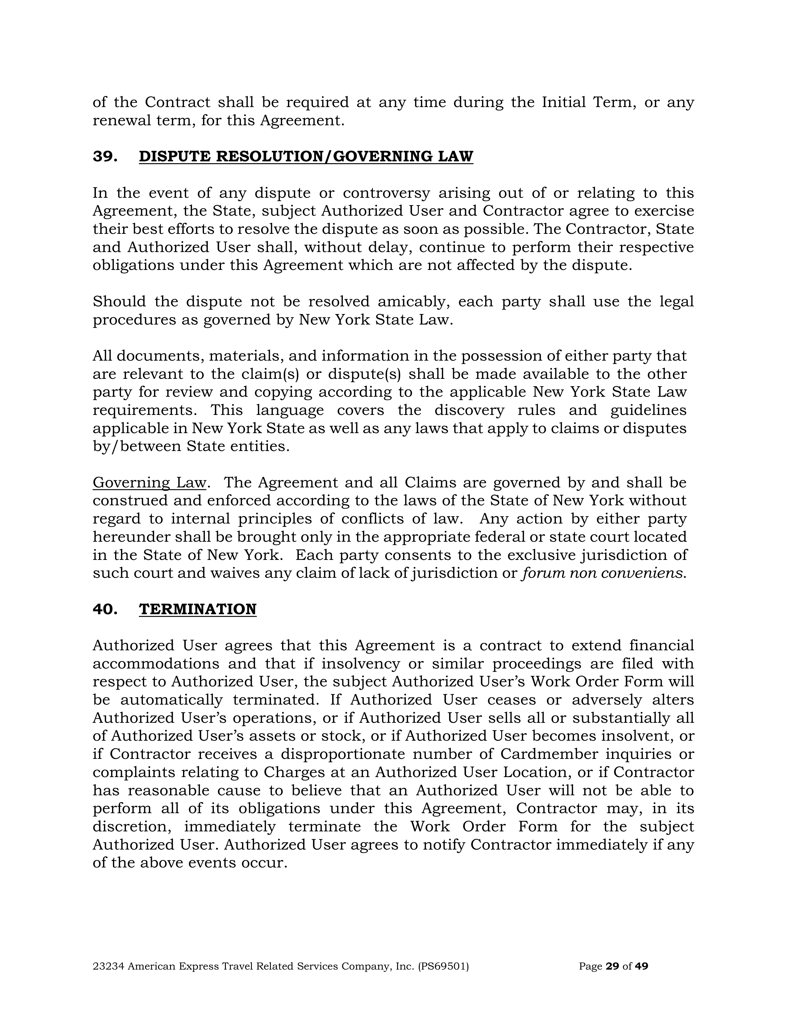 American Express Card Acceptance Agreement — page 29