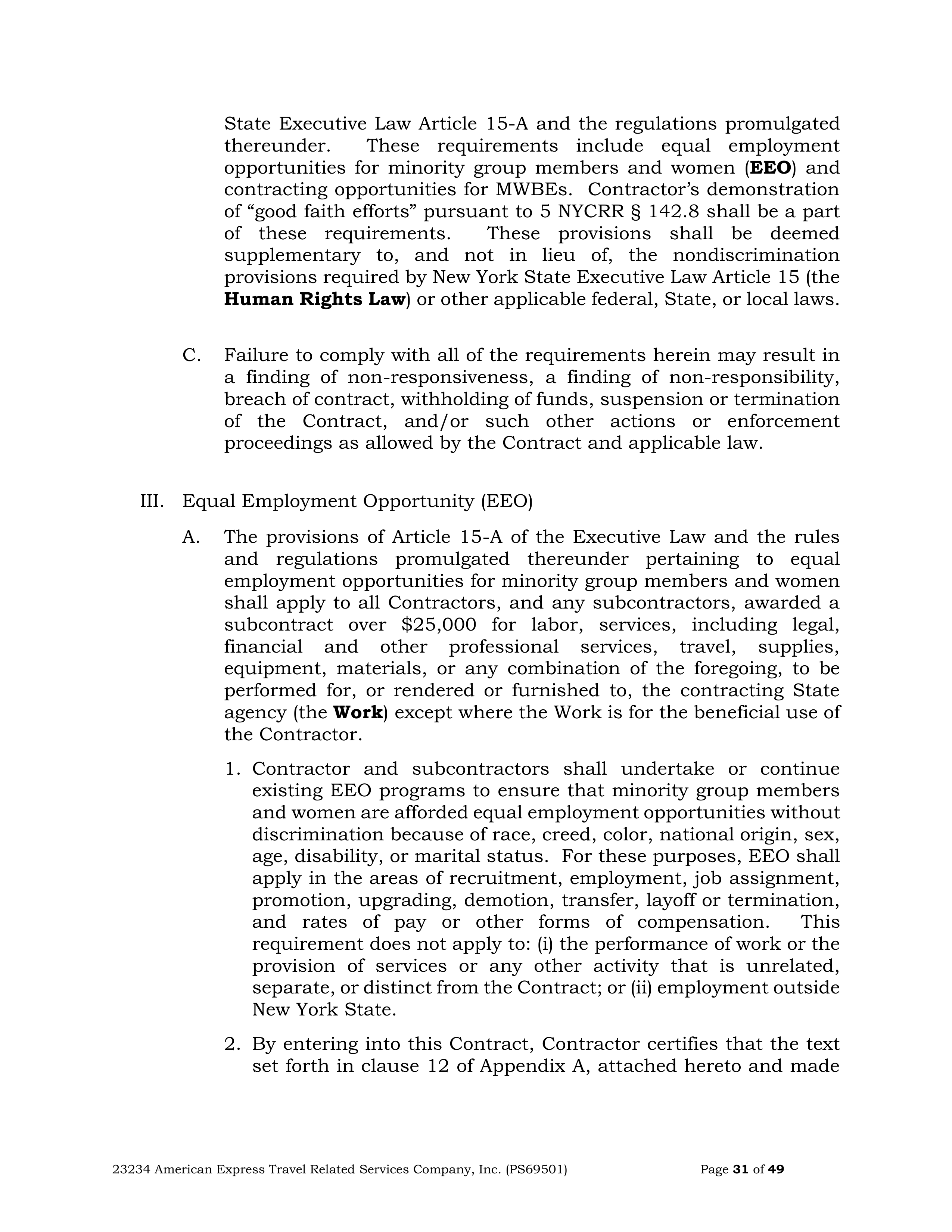 American Express Card Acceptance Agreement — page 31
