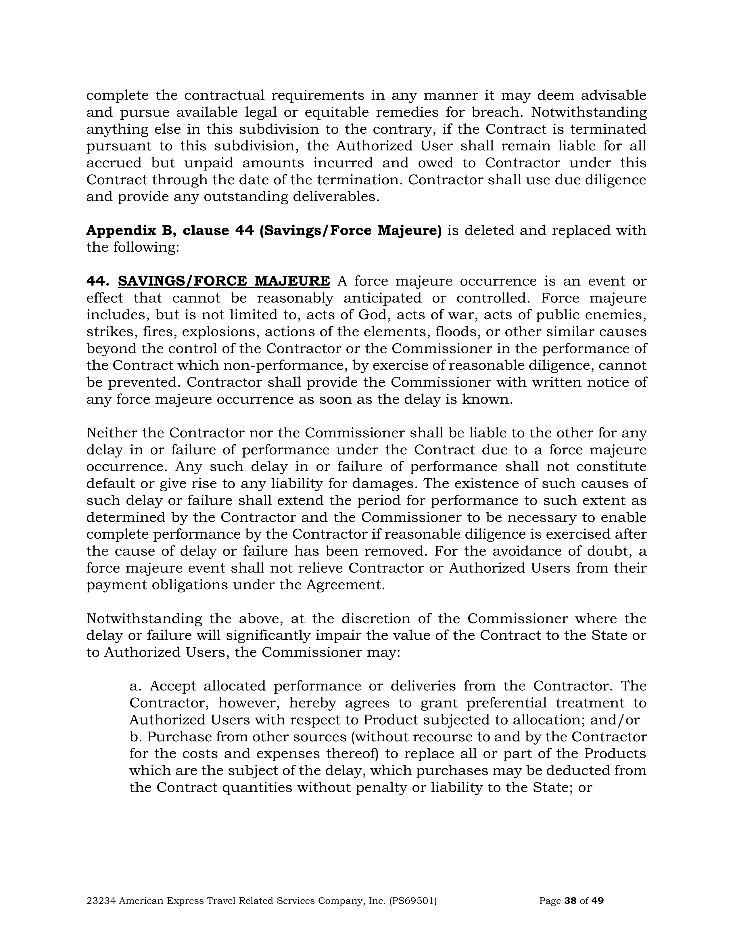 American Express Card Acceptance Agreement — page 38