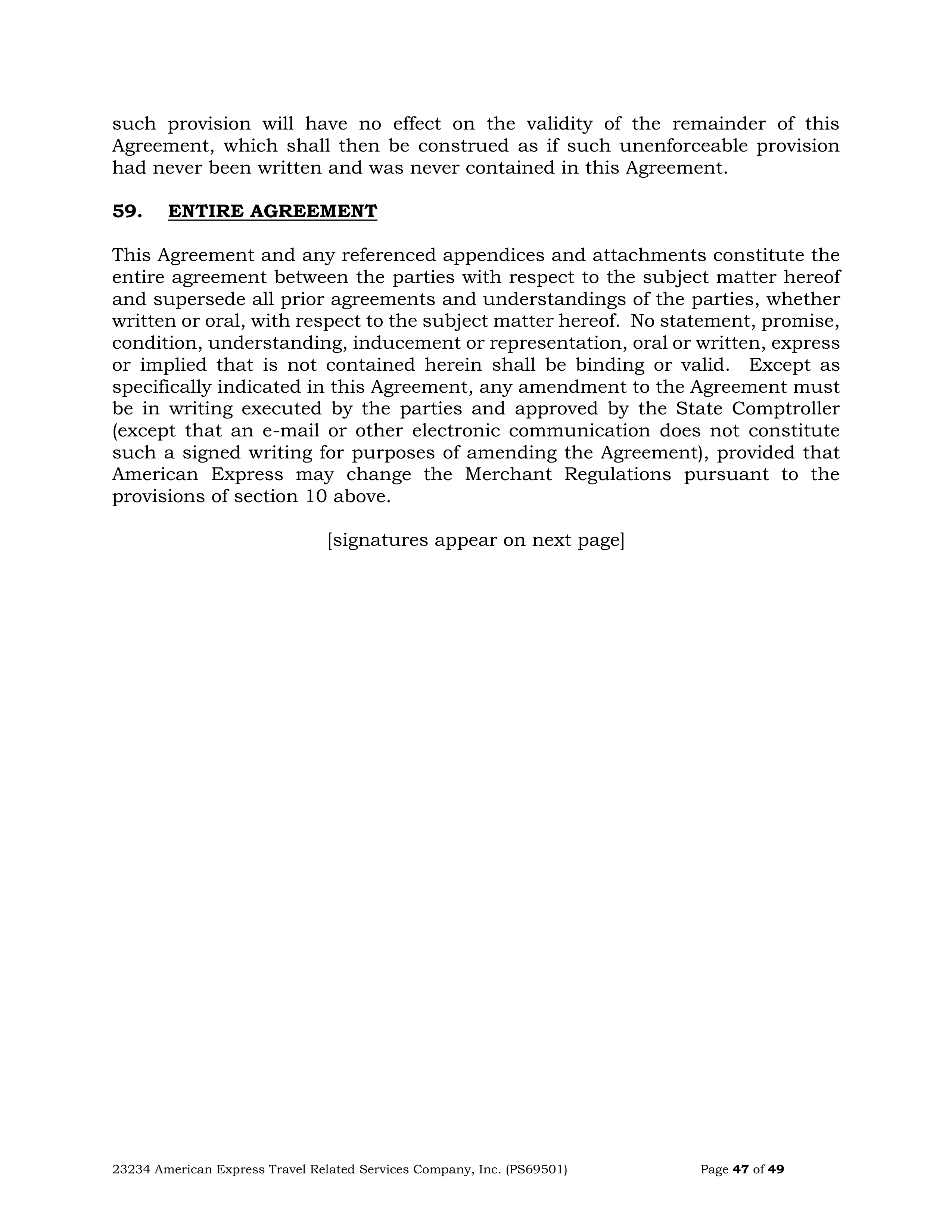 American Express Card Acceptance Agreement — page 47