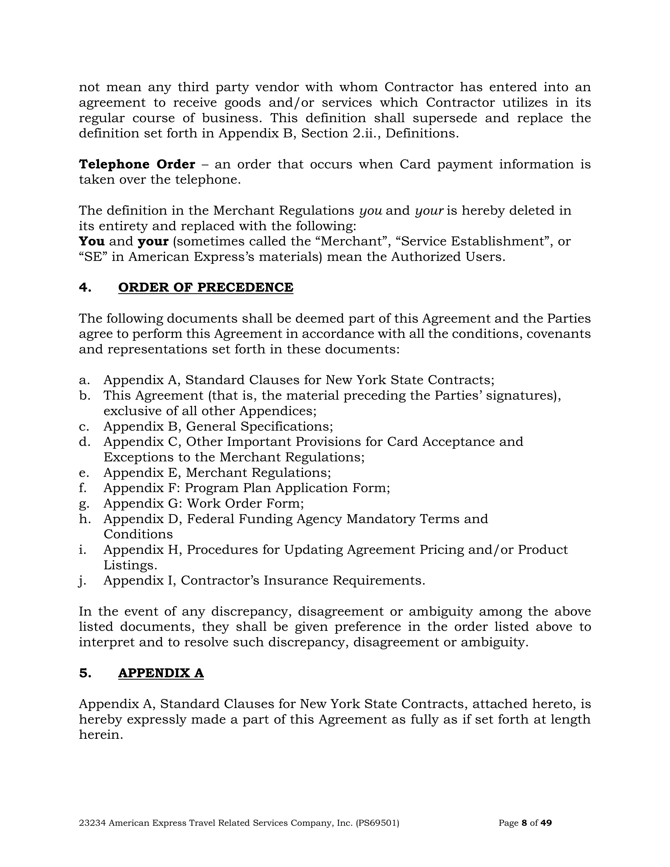 American Express Card Acceptance Agreement — page 8