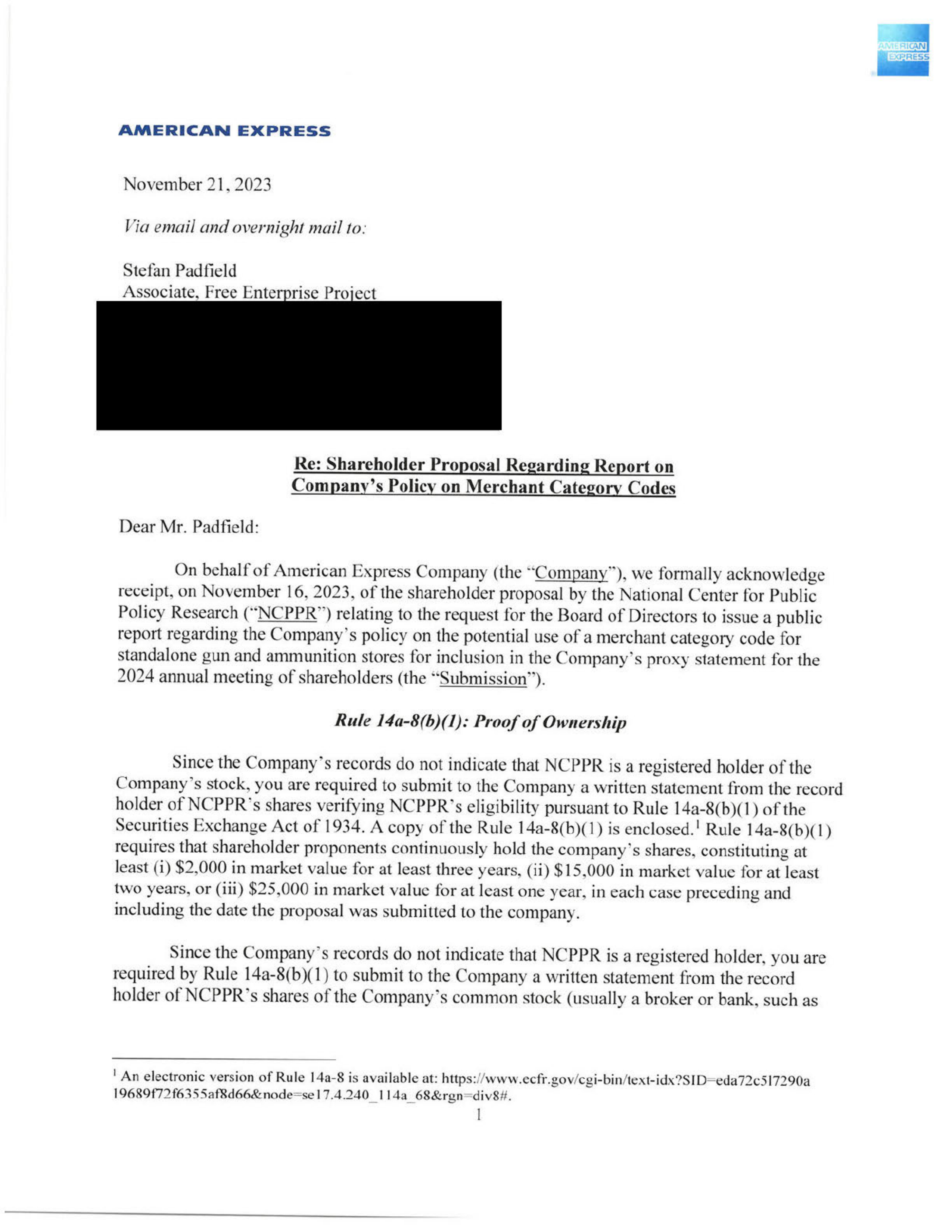 American Express Proposal  — page 16