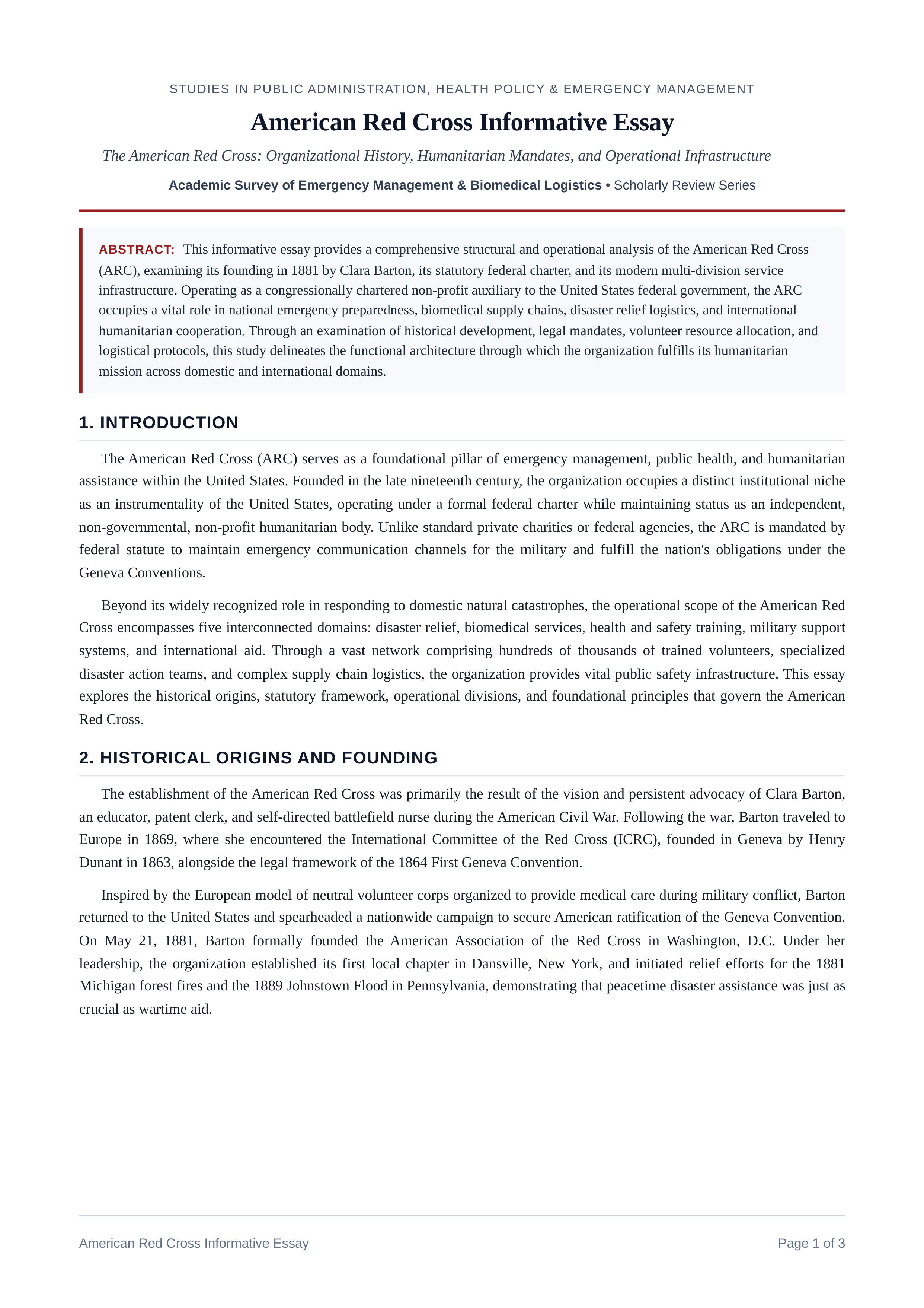 American Red Cross Informative Essay — page 1