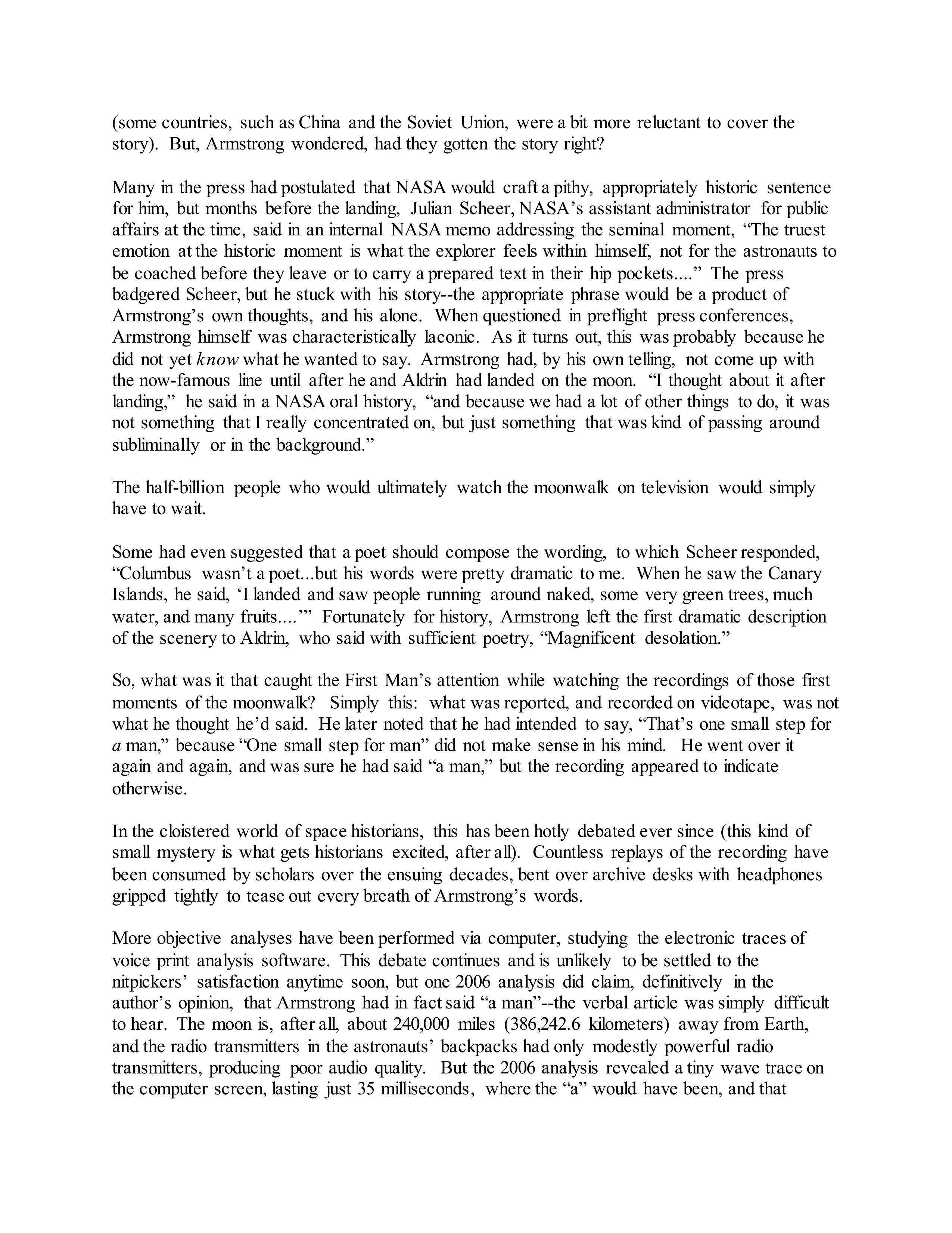Apollo 11 Armstrong Broadcast Essay — page 2