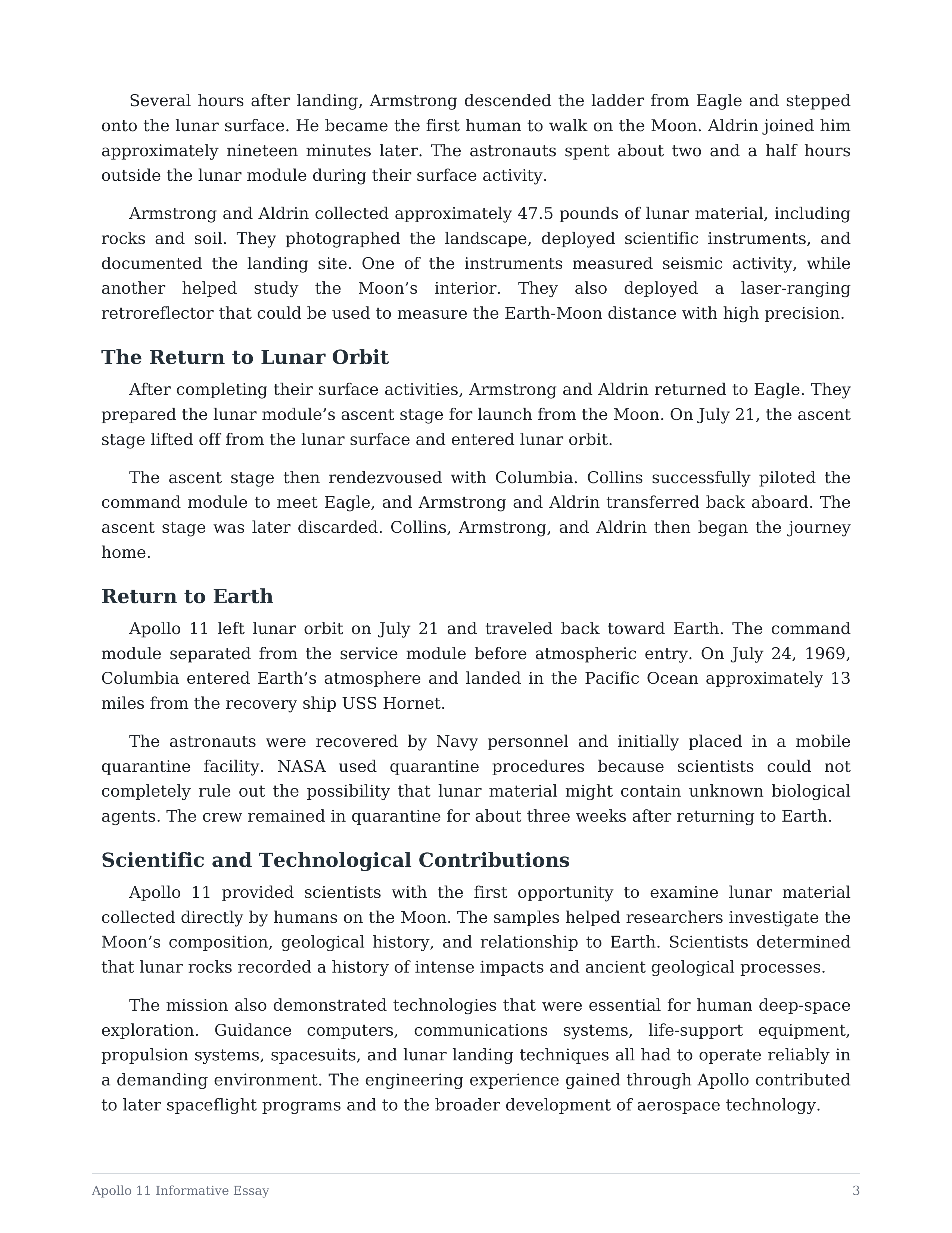 Apollo 11 Informative Essay — page 3