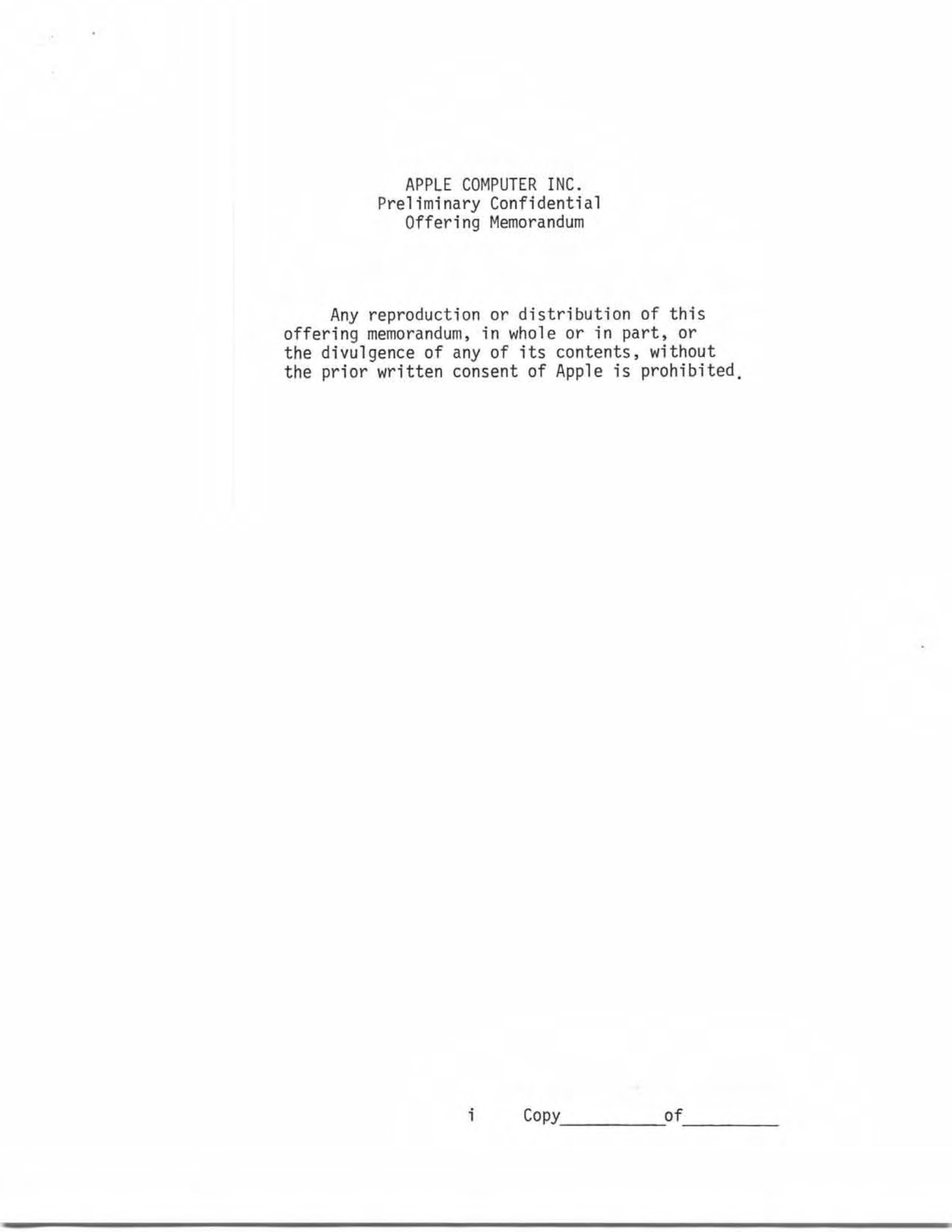 Apple Business Plan — page 1