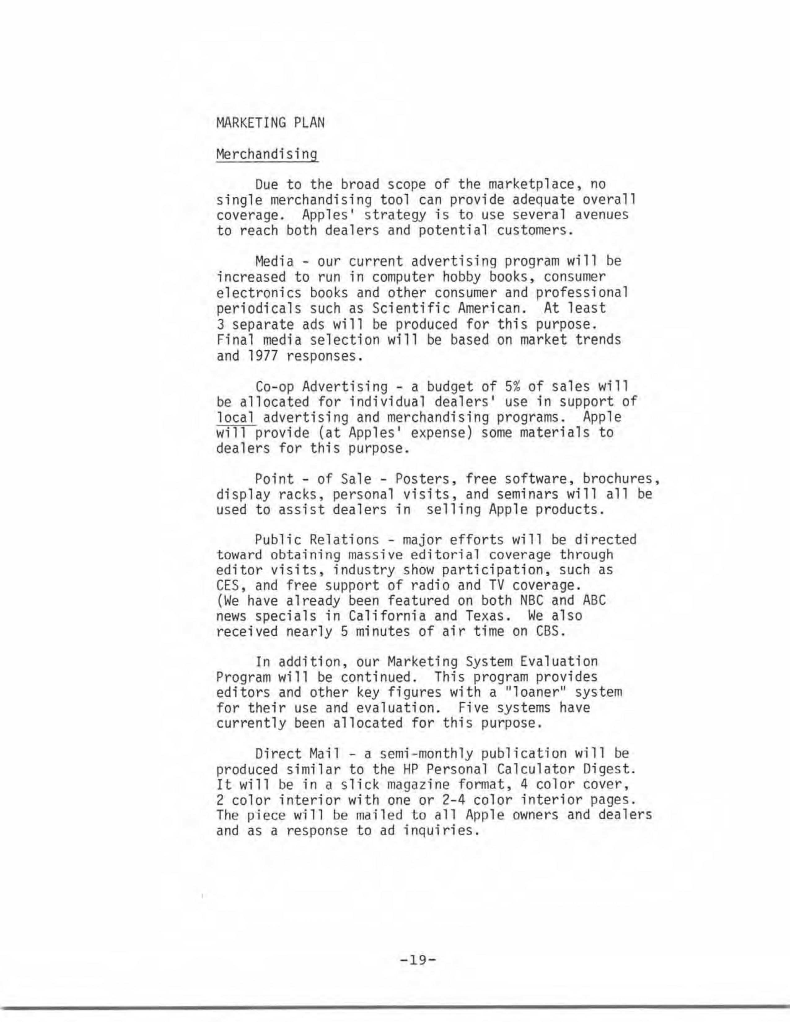 Apple Business Plan — page 17